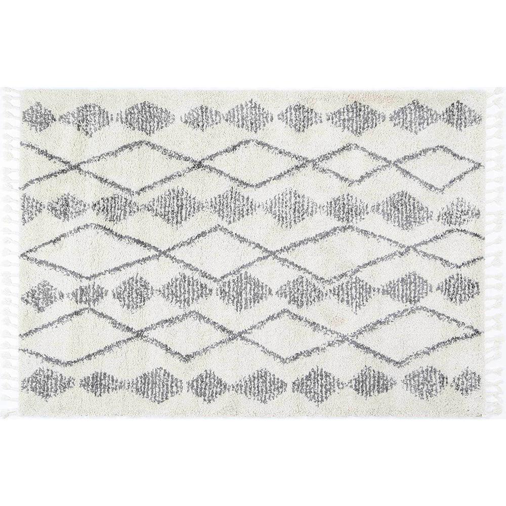 Zuriana Shag Rug, Cream / Silver