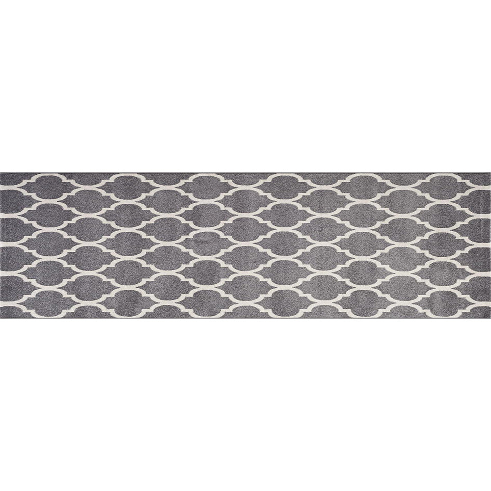 Light Grey & Ivory Lorenza Trellis Textured Rug