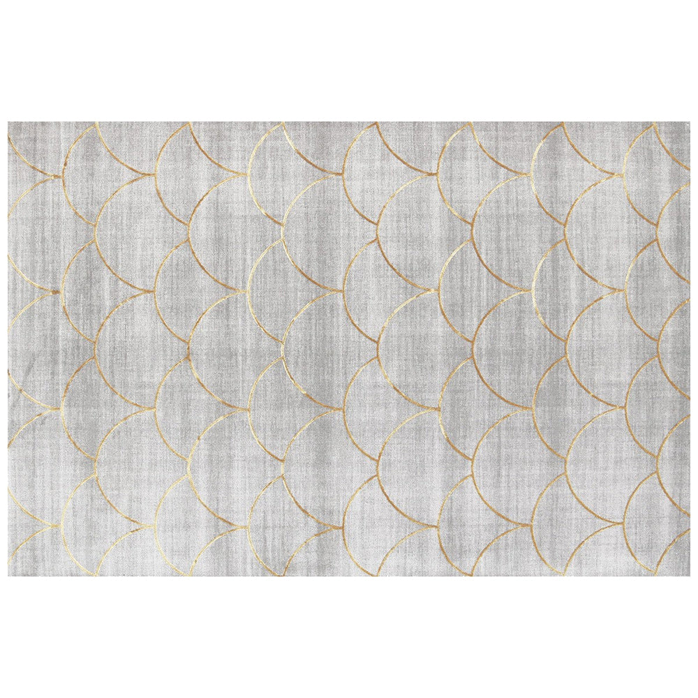Alyssum Mann Modern Rug, 230x160cm, Grey / Gold / Fish Scale