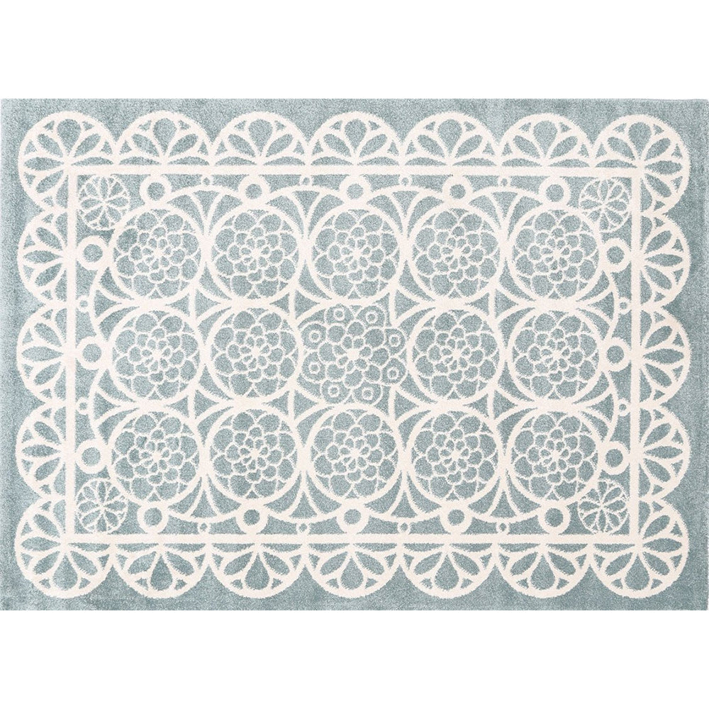 Daisy Doily Kids' Rug, Blue