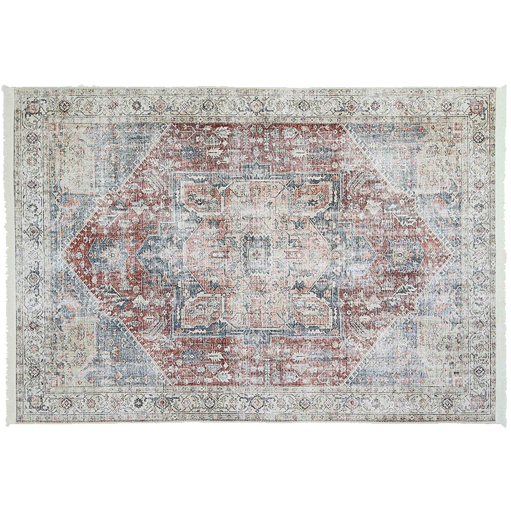 Distressed Vintage Crown Hamadan Ruby Rug