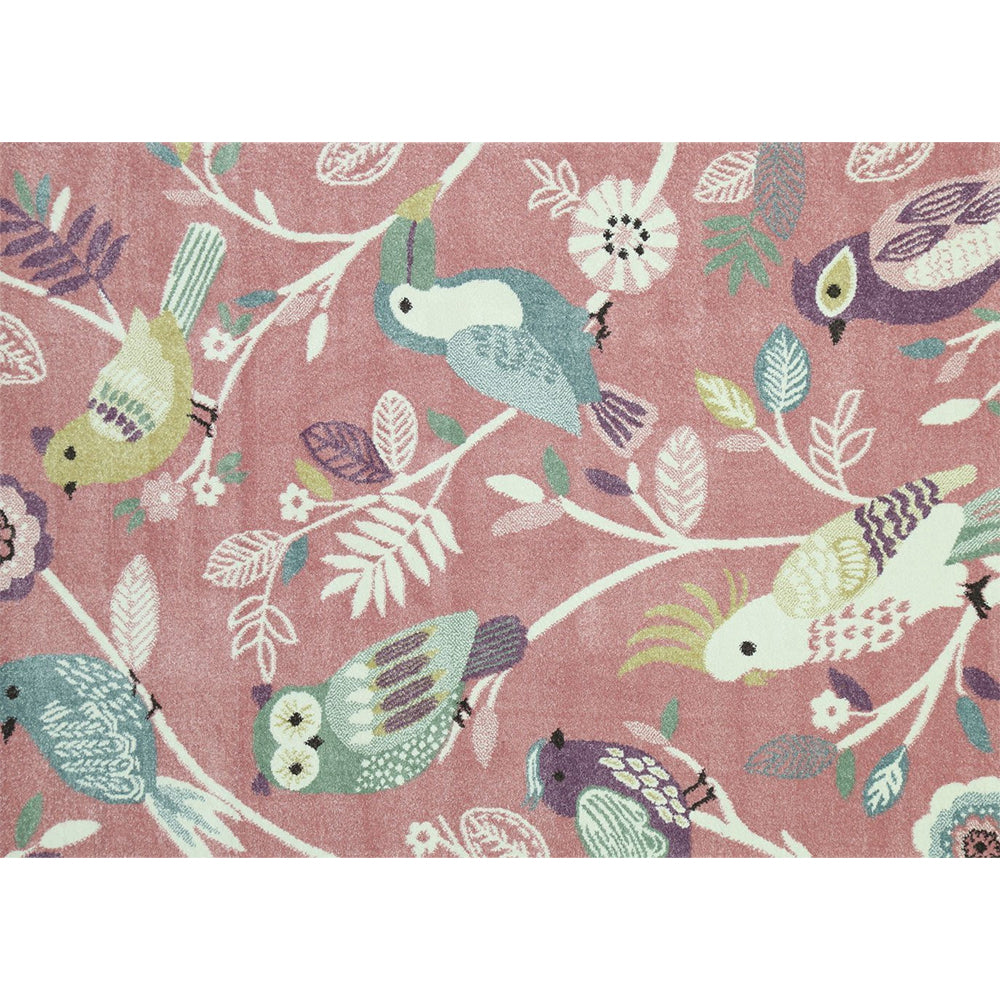 Nova Kids Pastel Birds Rug Pink