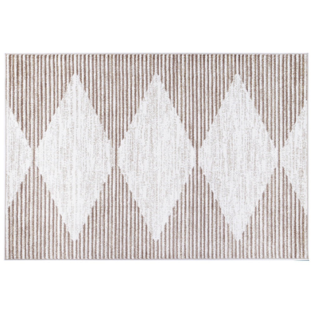 Kimberley Diamond Space Modern Rug, 150x80cm, Latte