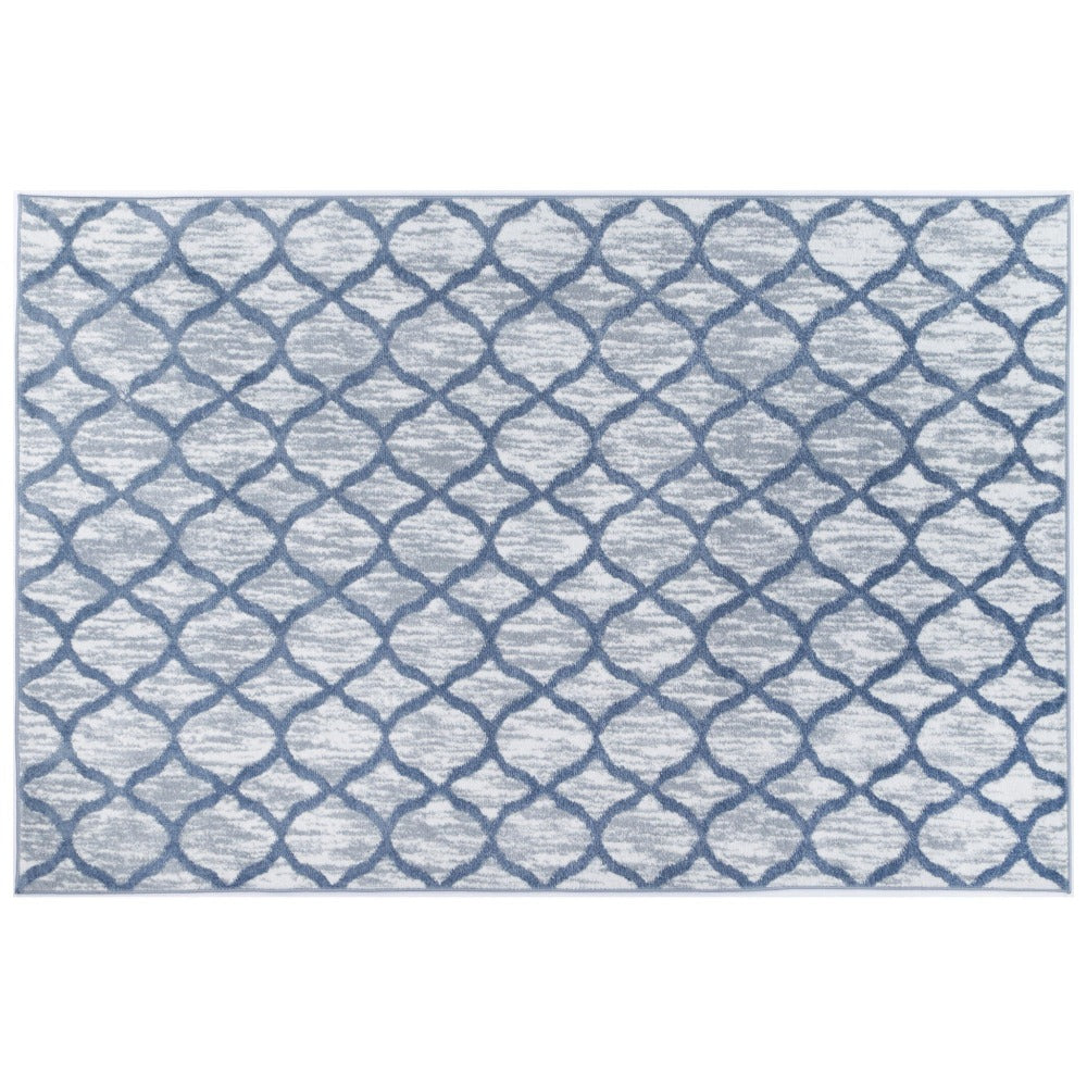 Kimberley Moroccan Trellis Modern Rug, 150x80cm, Blue