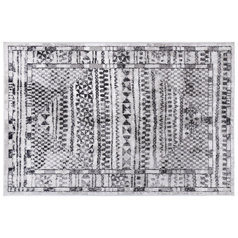 Kimberley Aztec Modern Rug, 150x80cm, Charcoal
