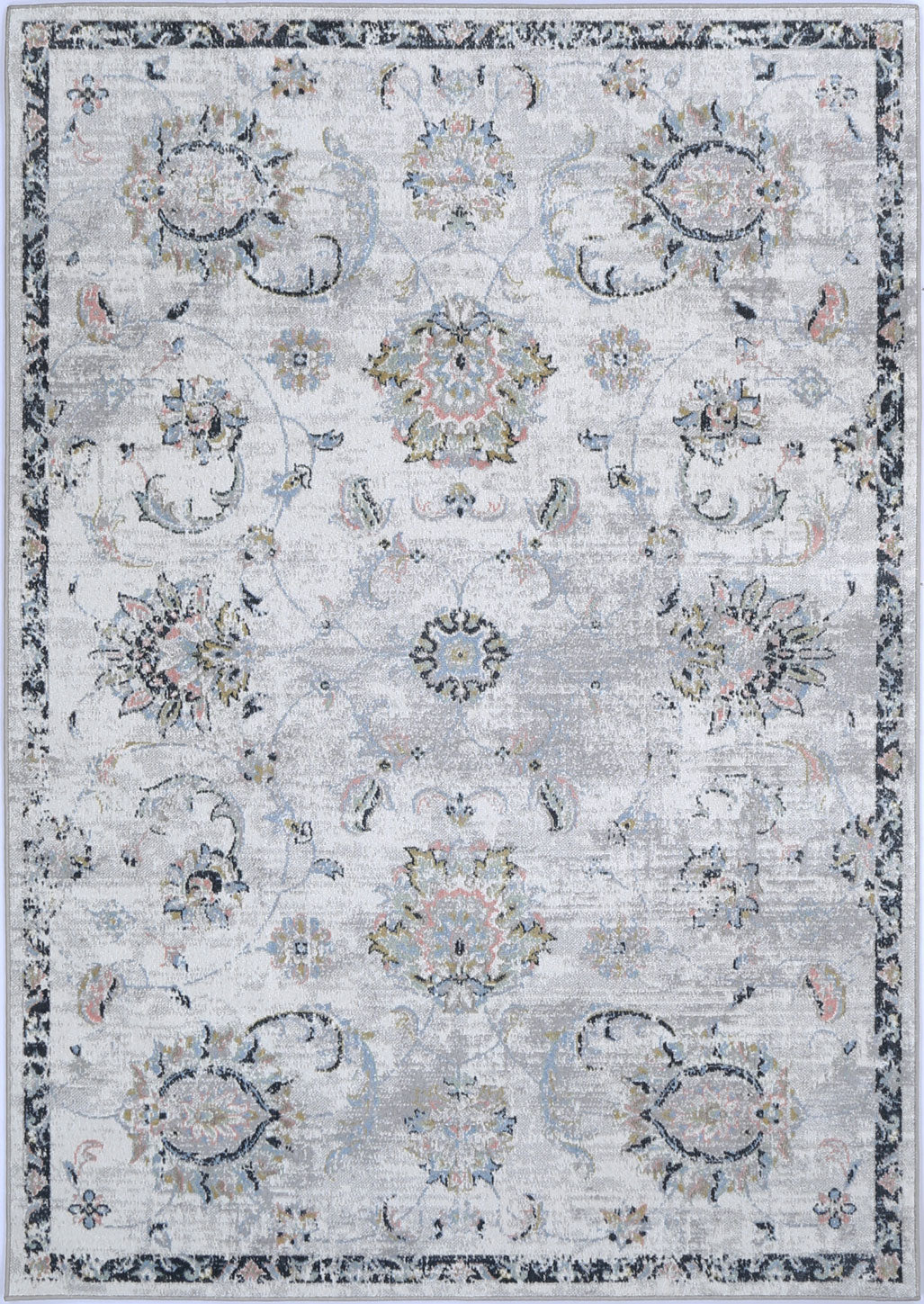 Limani Piraeus Grey Traditional Soft Rug
