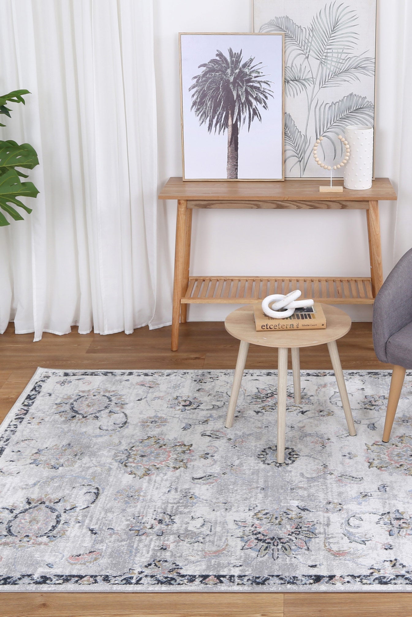 Limani Piraeus Grey Traditional Soft Rug