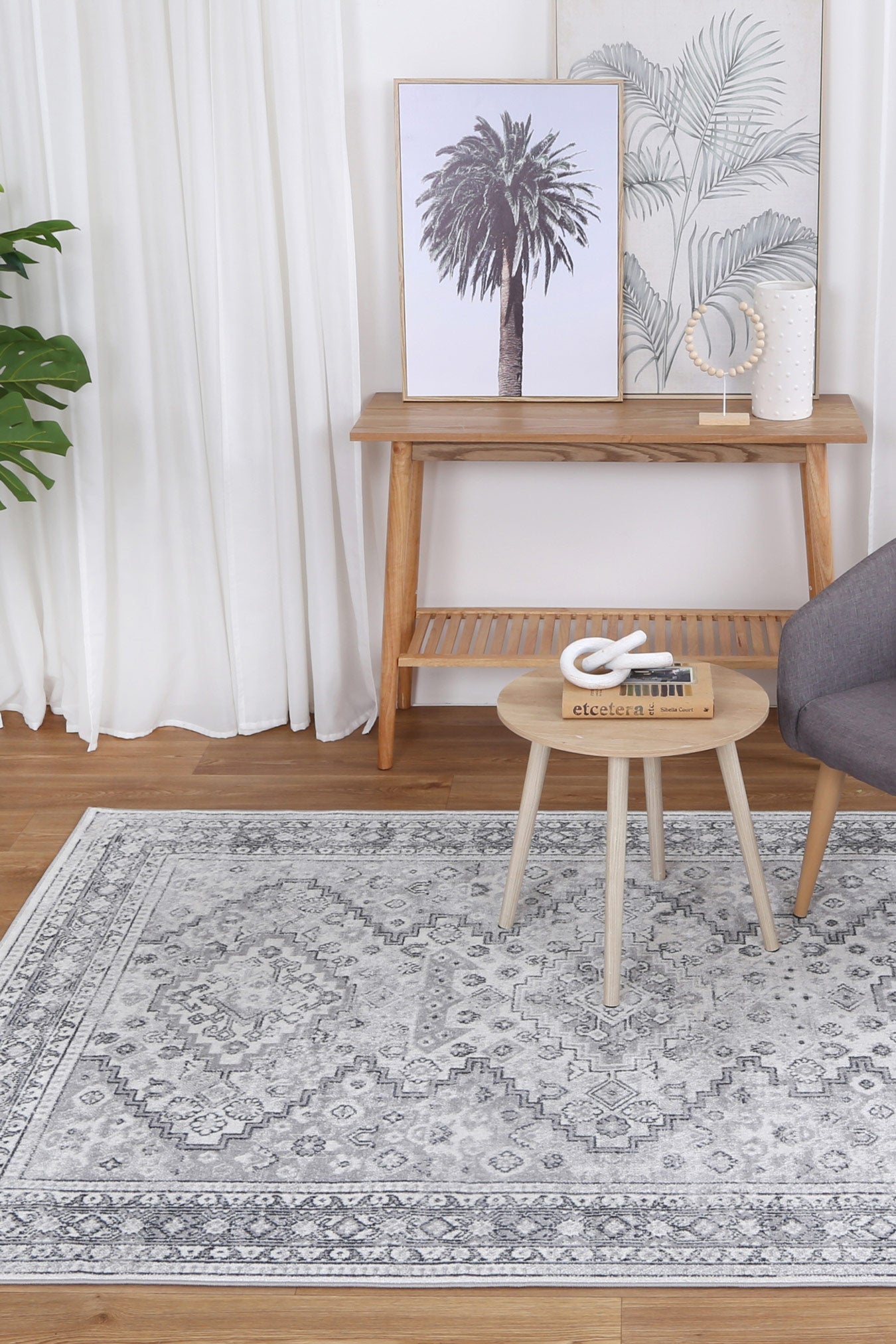 Limani Mundra Grey Tribal Soft Rug