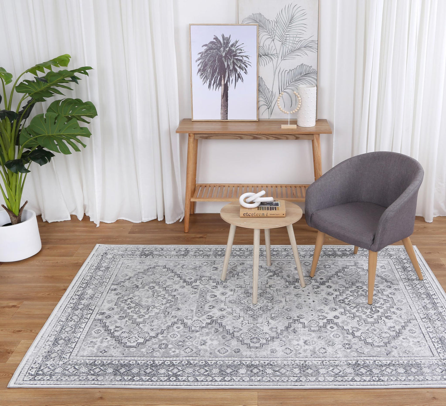 Limani Mundra Grey Tribal Soft Rug
