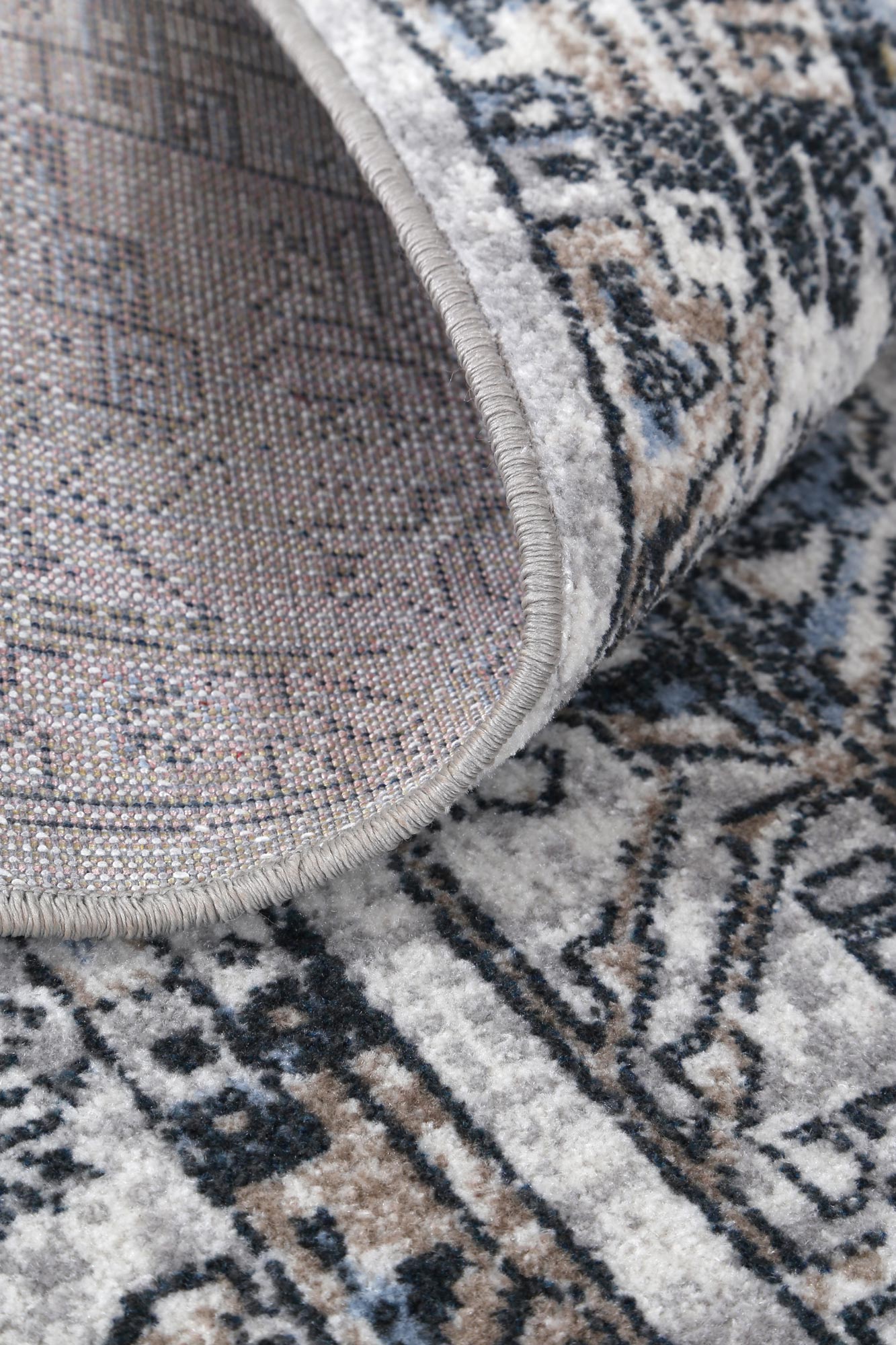 Limani Taicang Blue & Grey Traditional Soft Rug