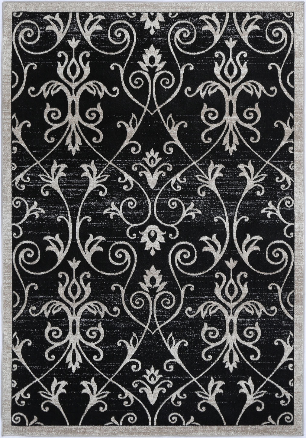 Limani Rizhao Black & Cream Contemporary Soft Rug