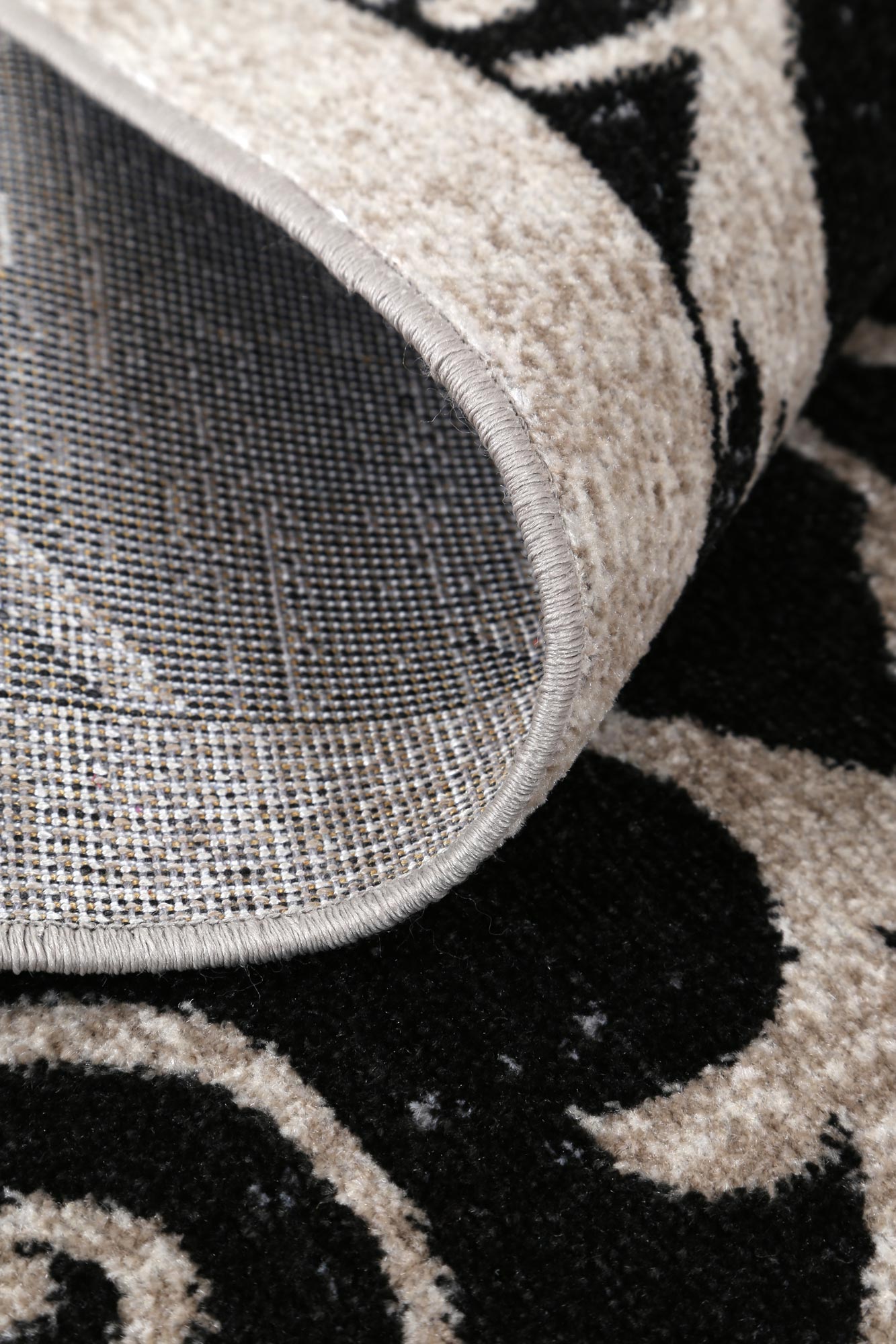 Limani Rizhao Black & Cream Contemporary Soft Rug