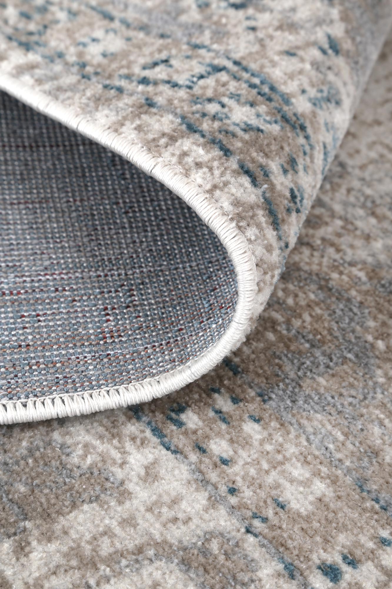 Limani Antwerp Cream & Blue Traditional Soft Rug