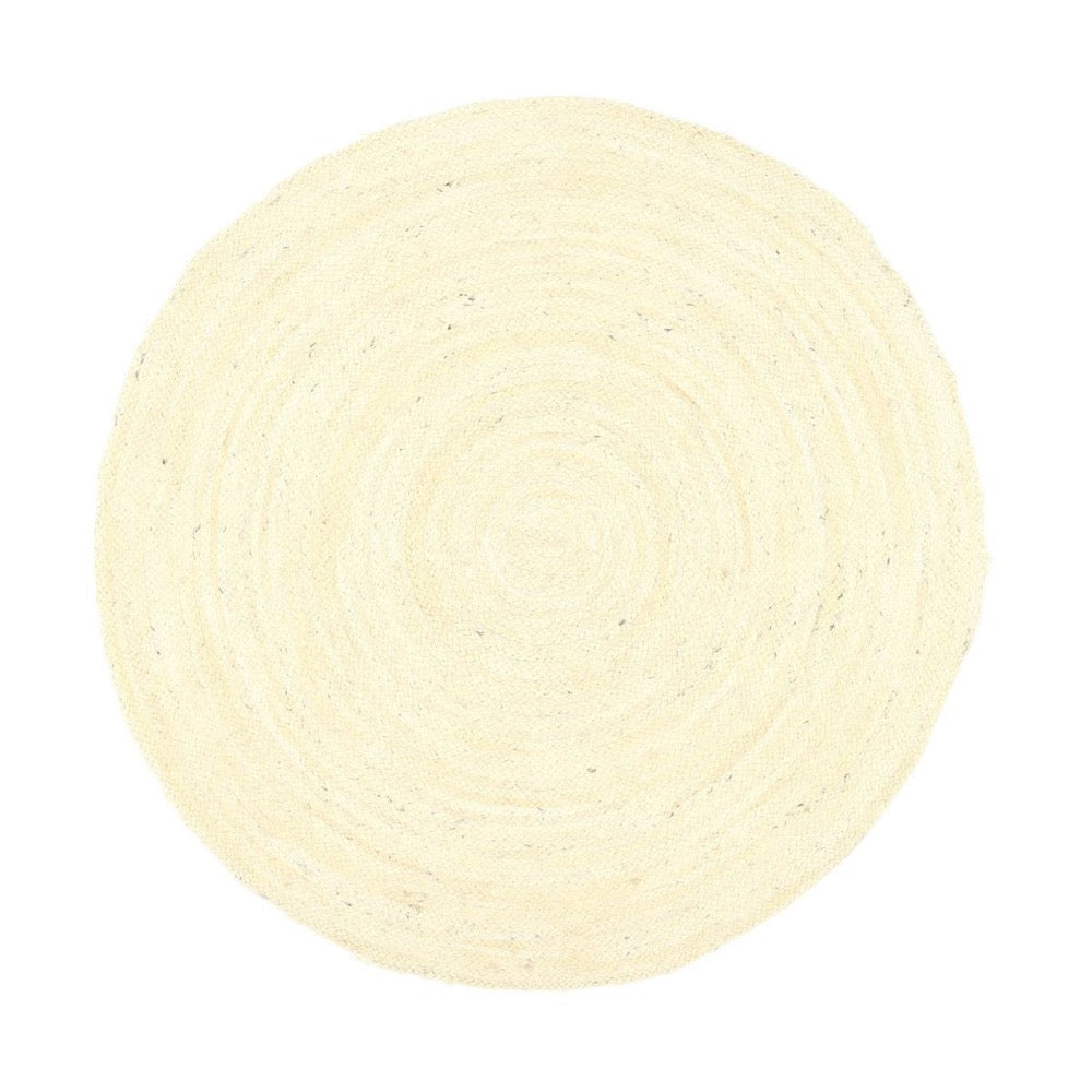 Organica Reversible Jute Round Rug, 150cm, Bleached