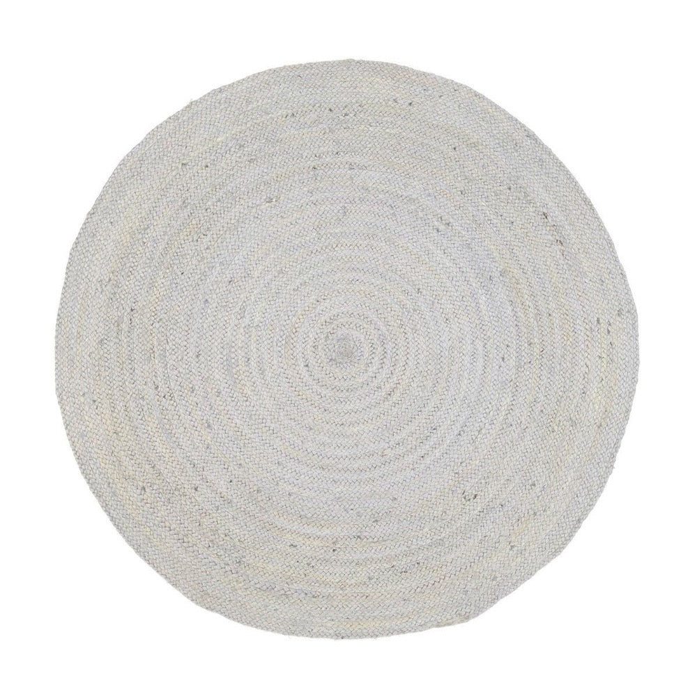 Organica Reversible Jute Round Rug, 150cm, Silver