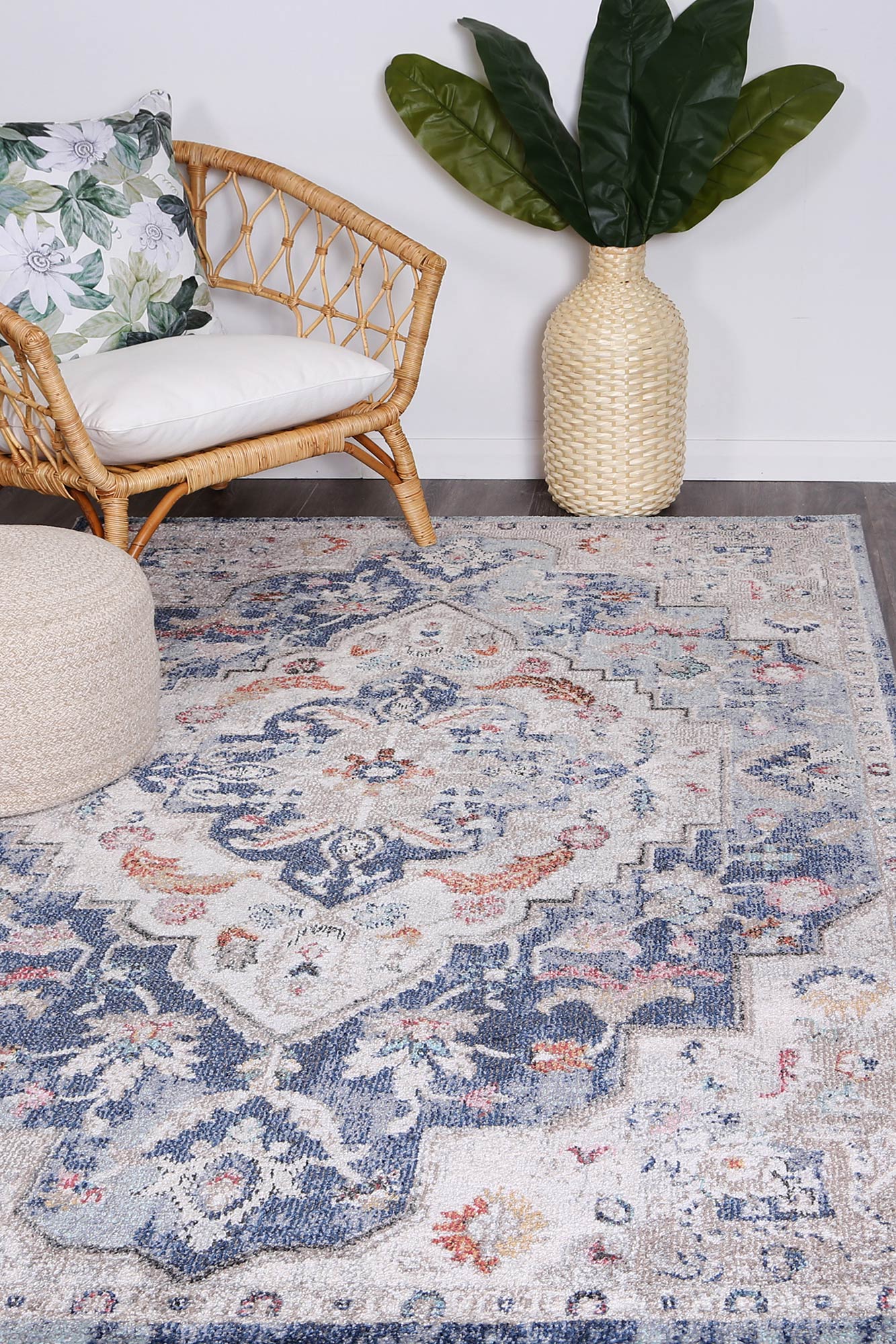 Alexander Transitional Navy Multi Rug - Nova Rugs