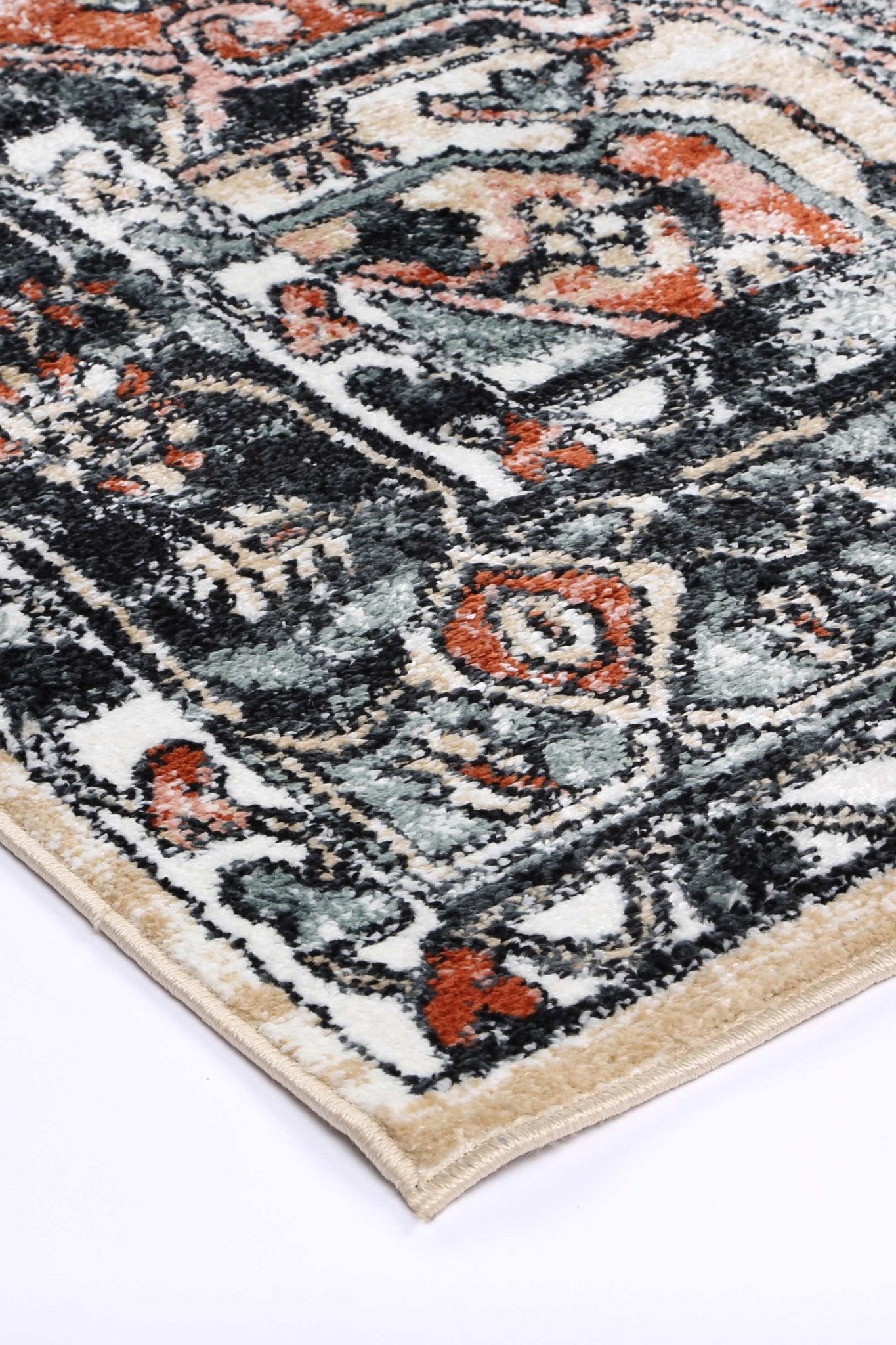 Anatolia Traditional Black Cream Rug - Nova Rugs