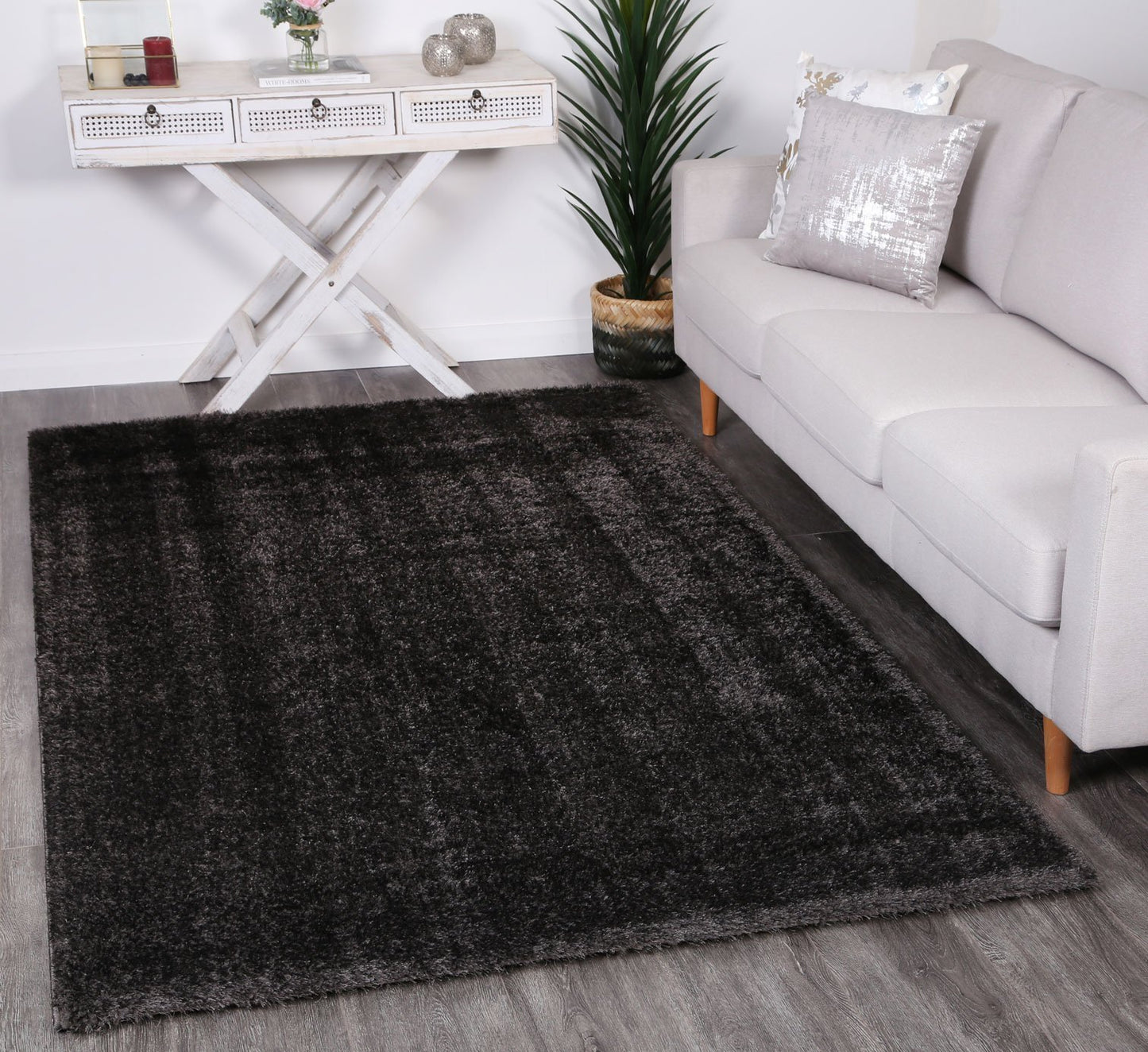 Anthracite Eden Soft Shag Rug - Nova Rugs