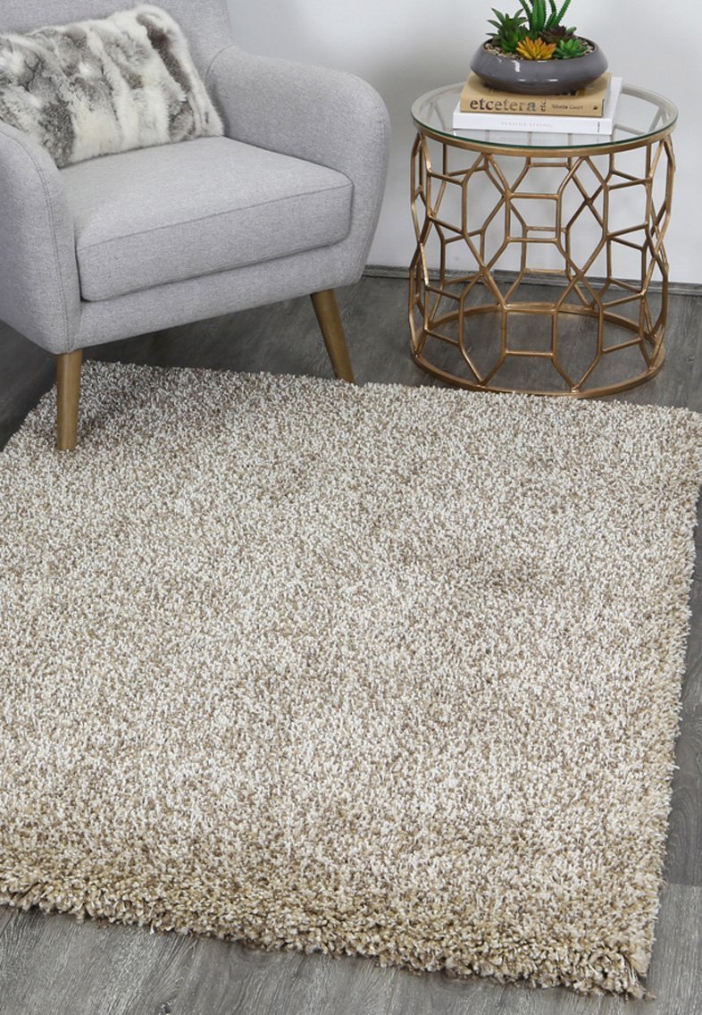 Austin Plush Latte Shaggy Rug - Nova Rugs