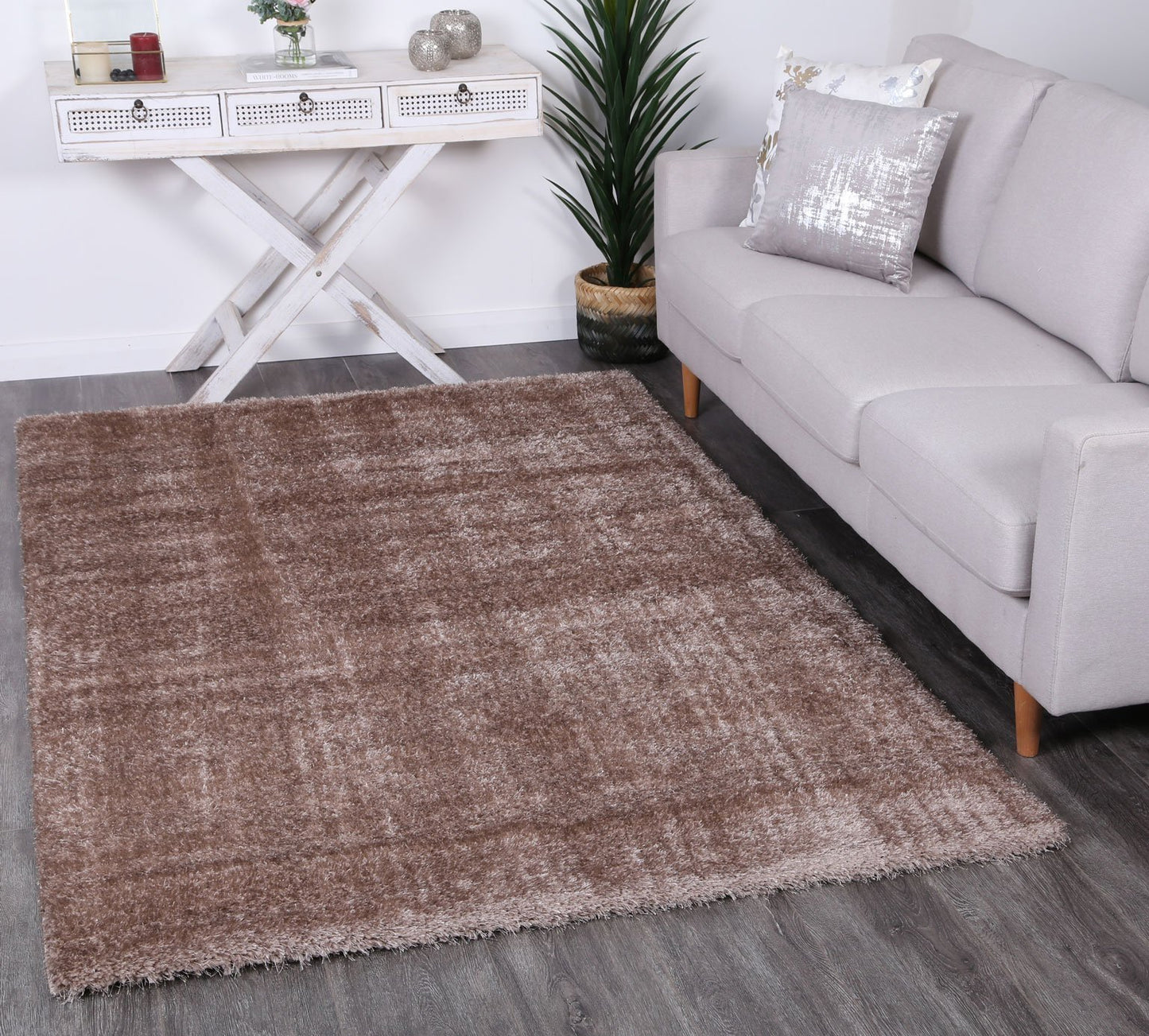 Beige Eden Soft Shag Rug - Nova Rugs