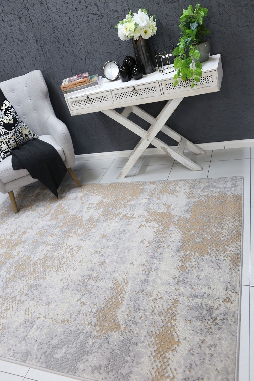 Beige & Light Grey Elise Abstract Rug - Nova Rugs