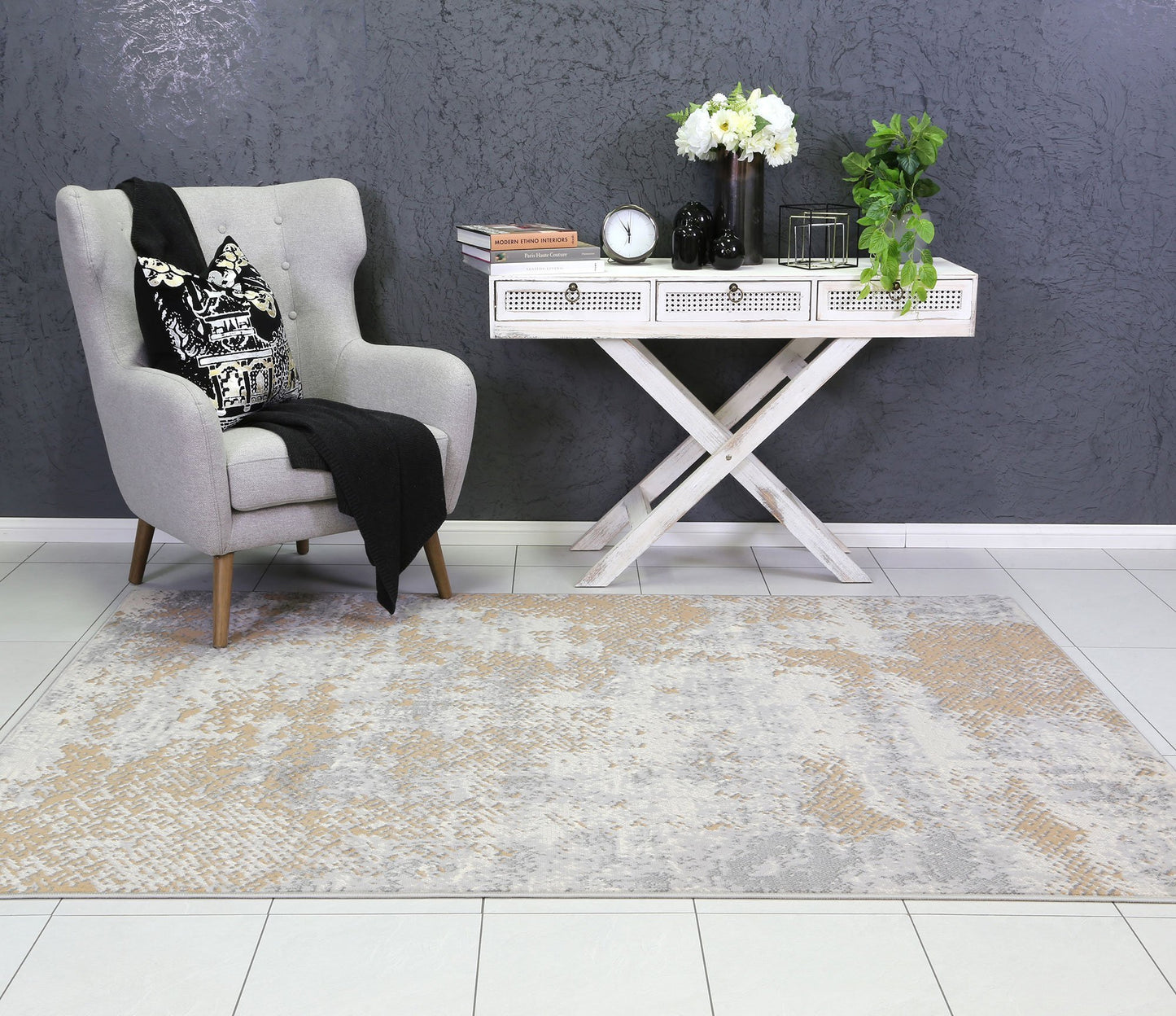 Beige & Light Grey Elise Abstract Rug - Nova Rugs