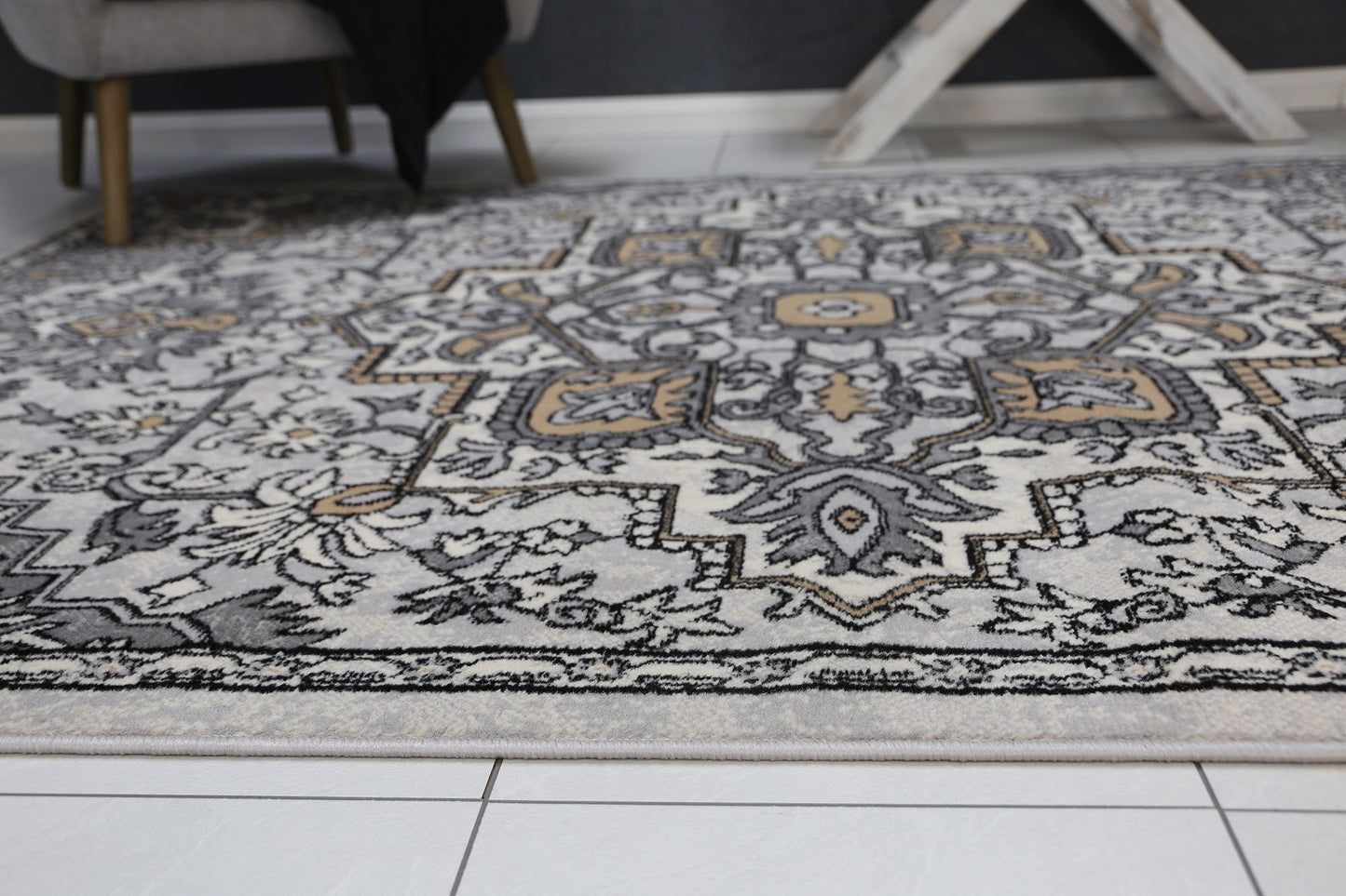 Beige & Light Grey Elise Art Deco Rug - Nova Rugs