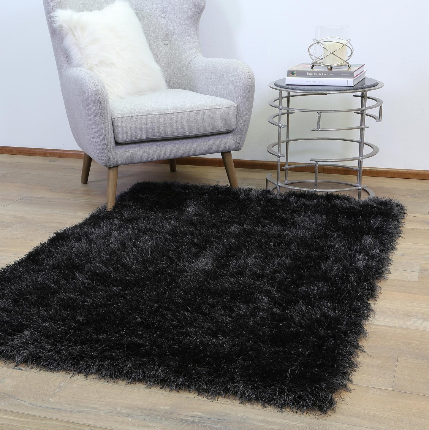 Black Evas Shag Rug - Nova Rugs