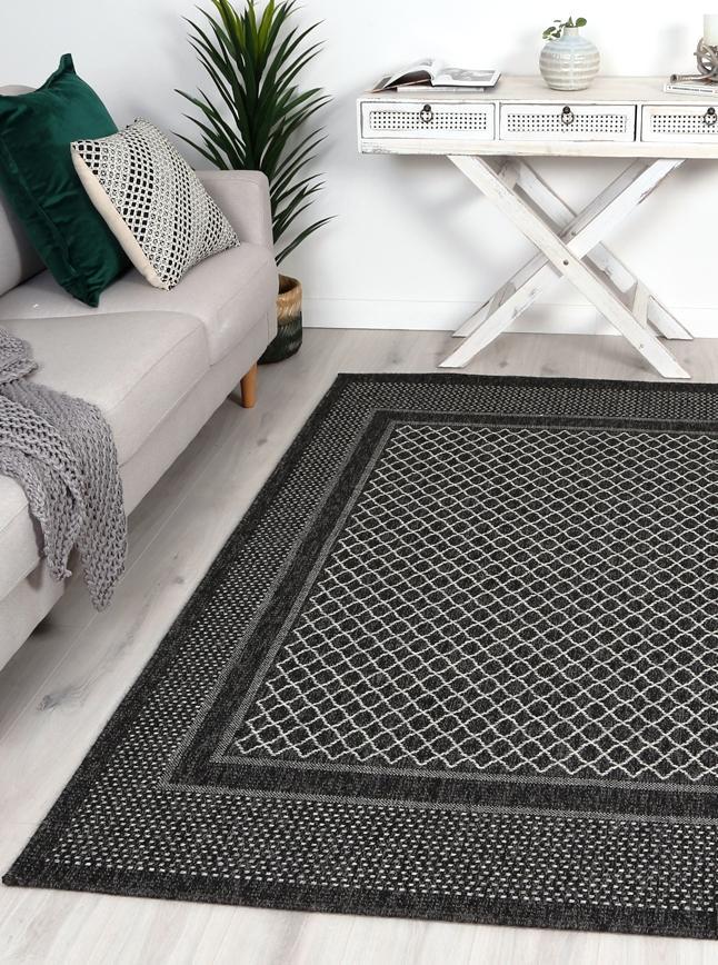 Black & Grey Polo Hedy Patio - Nova Rugs