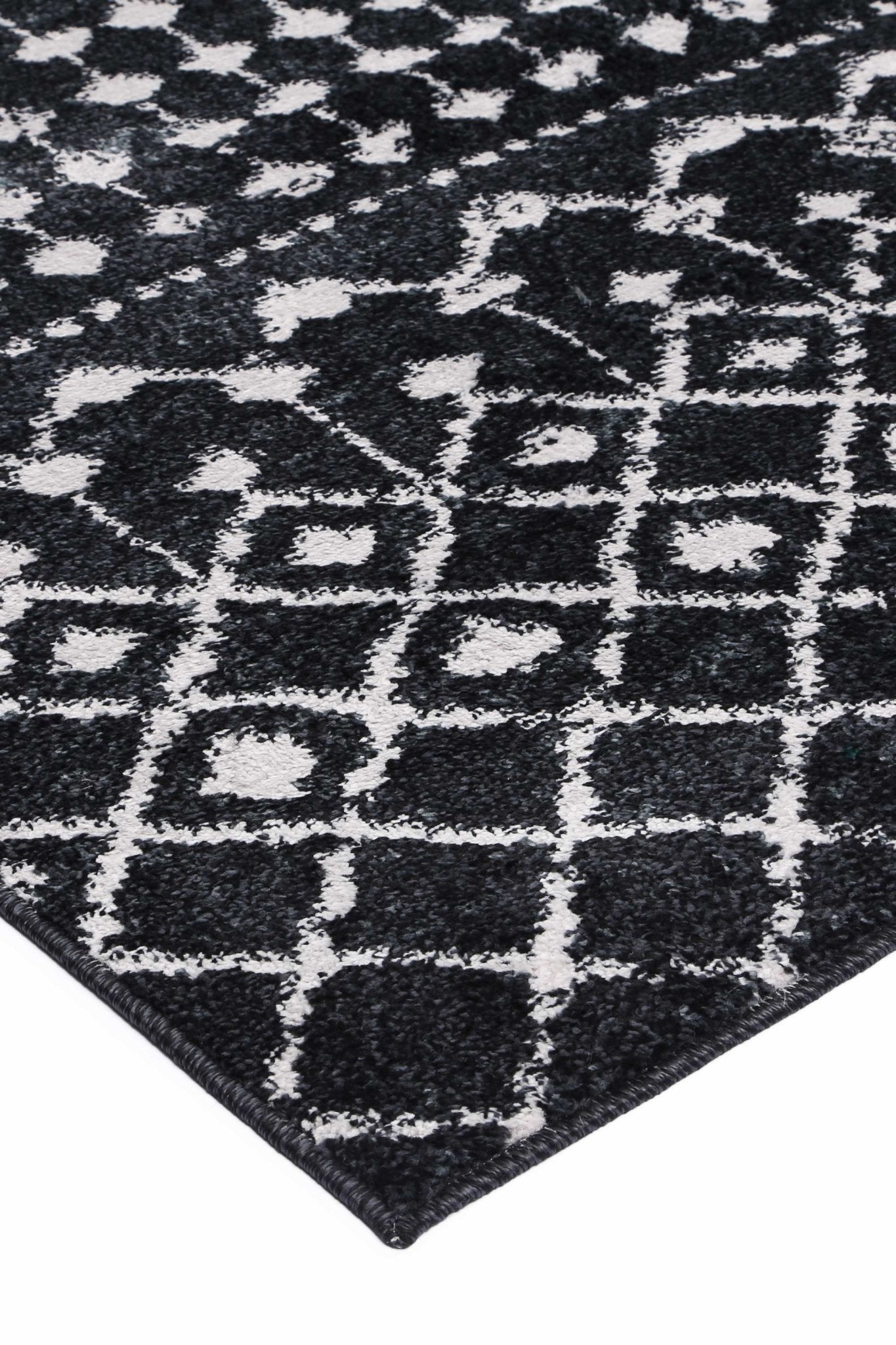 Black & Light Grey Bergen Reis Power Loomed Rug - Nova Rugs