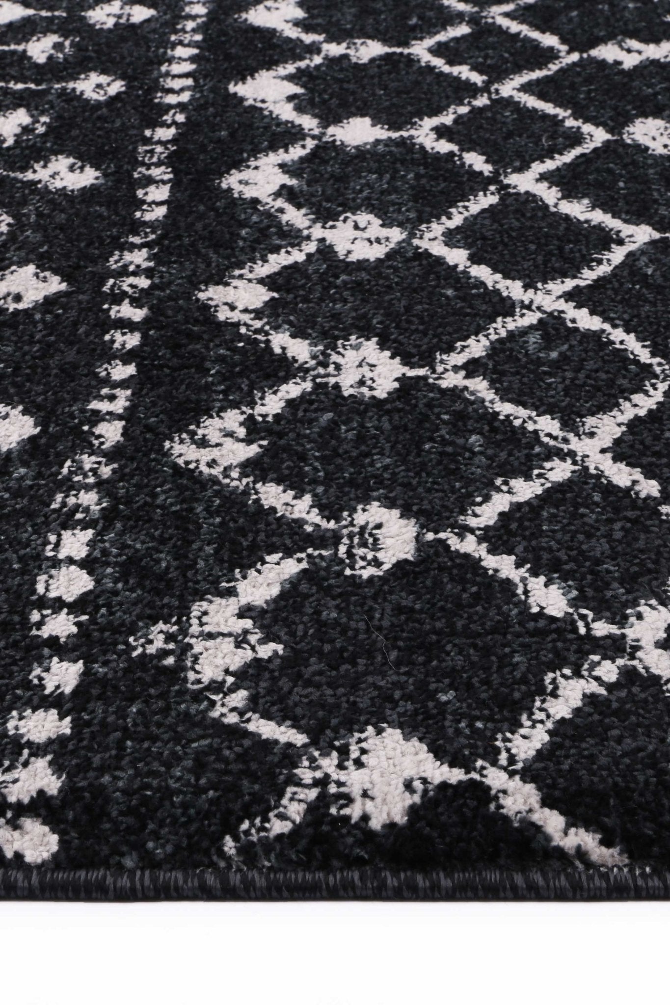Black & Light Grey Bergen Reis Power Loomed Rug - Nova Rugs
