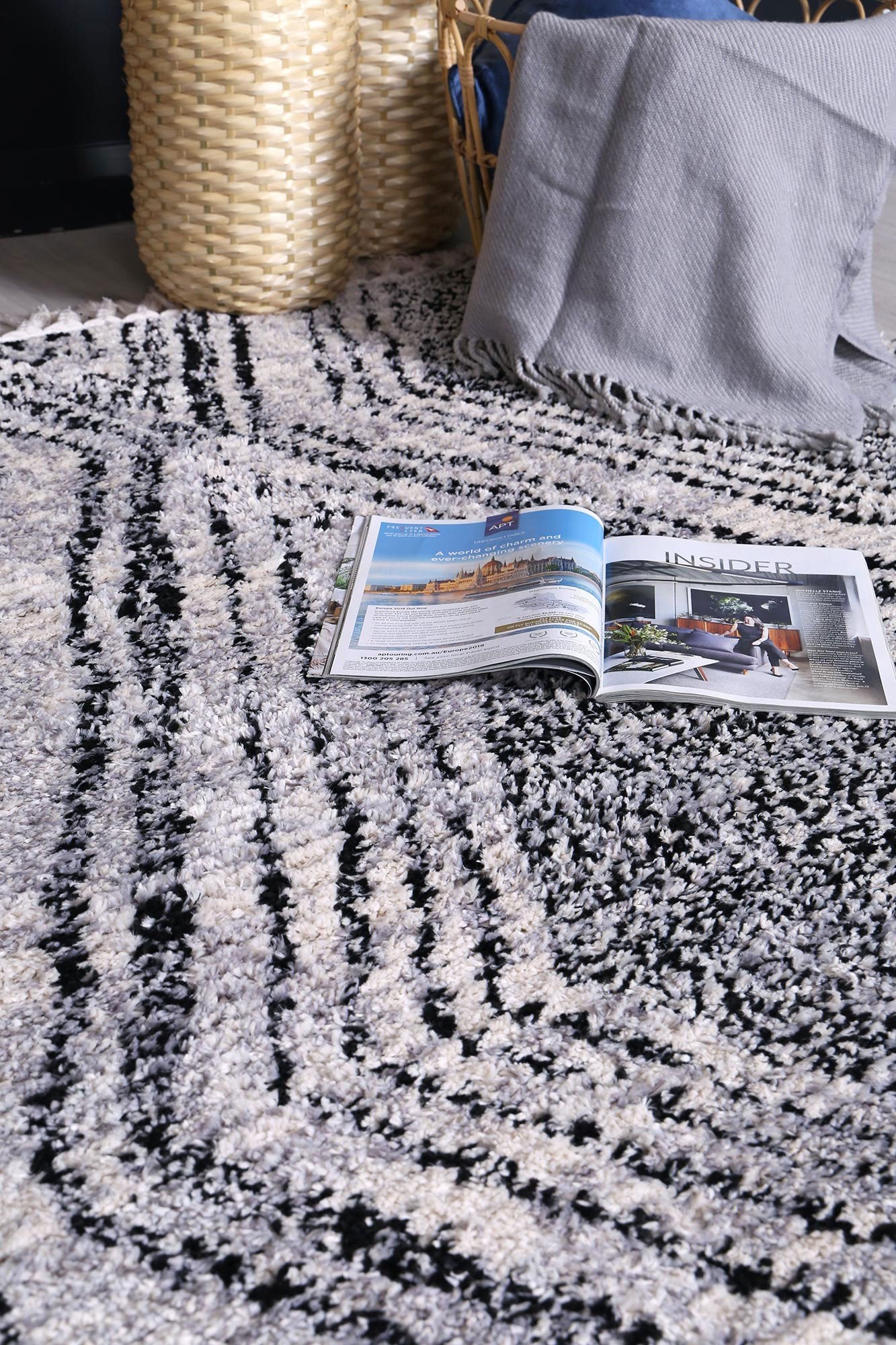 Black Myk Geometric Rug - Nova Rugs