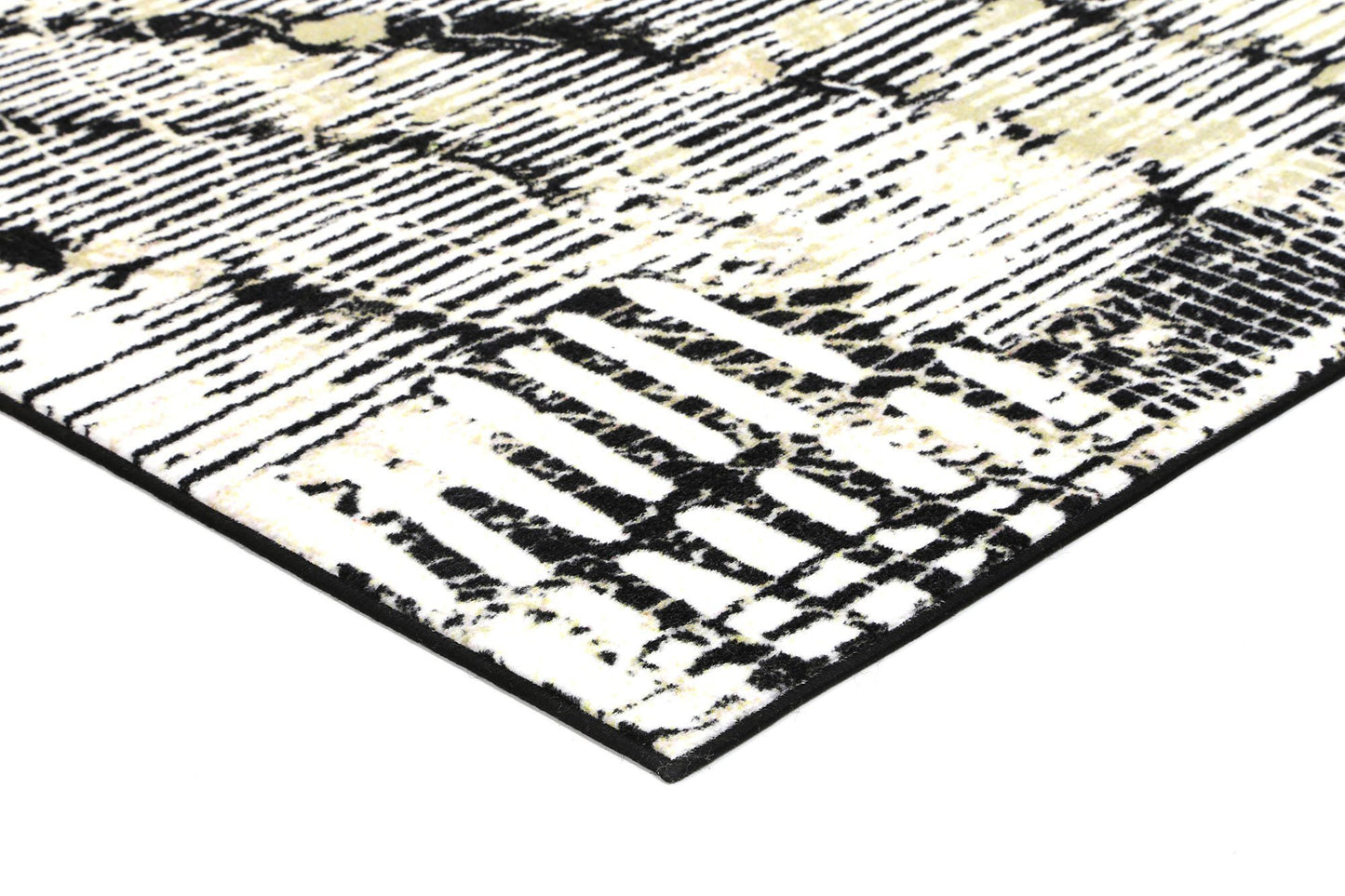 Black Patterned Power Loomed Rug - Nova Rugs