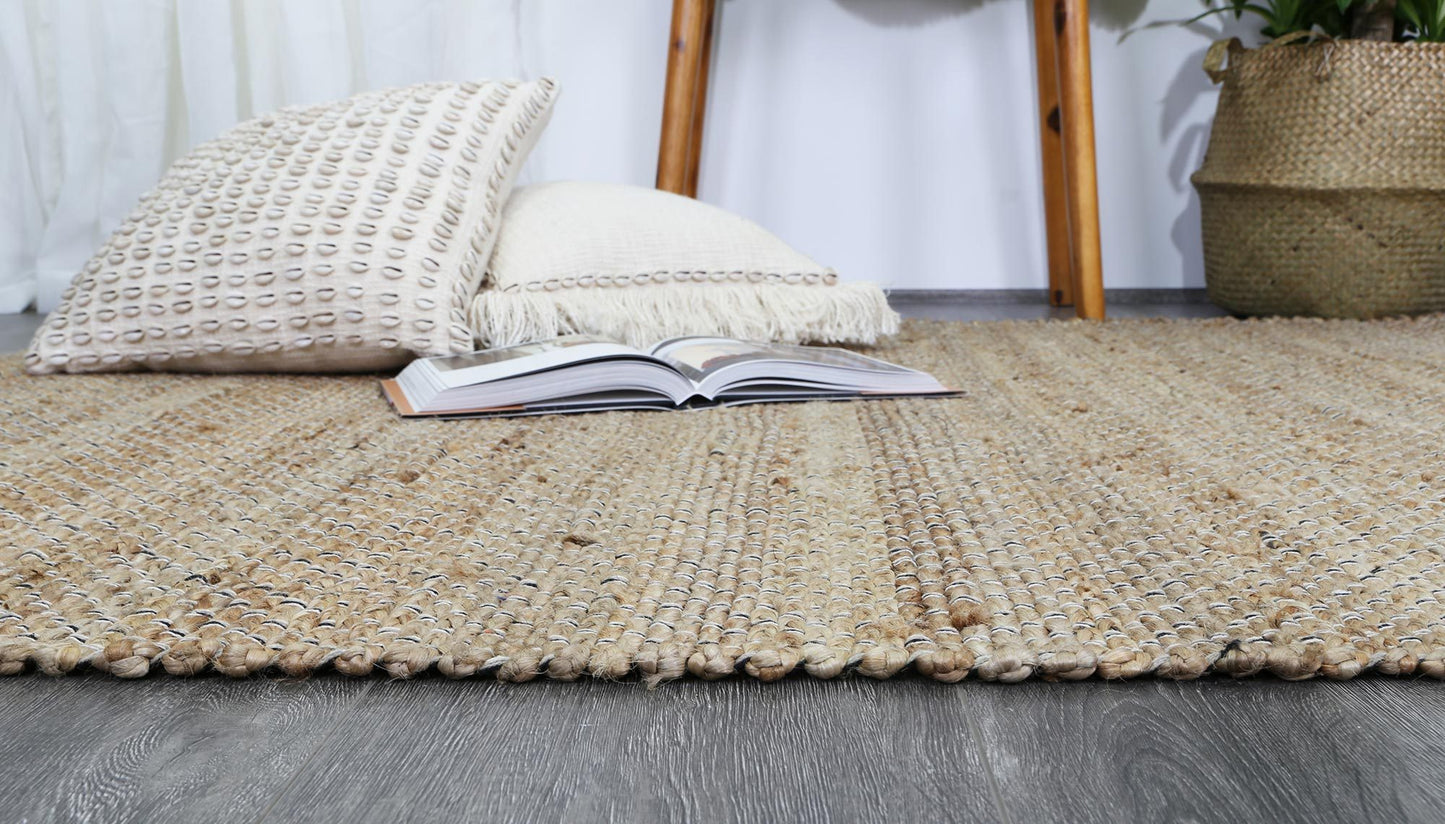 Black Taj Basket Weave Jute Rug - Nova Rugs