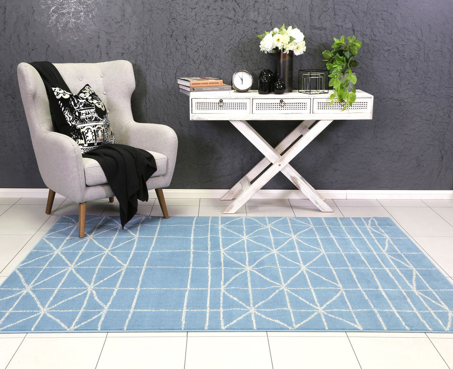 Blue Elise Sketch Rug - Nova Rugs