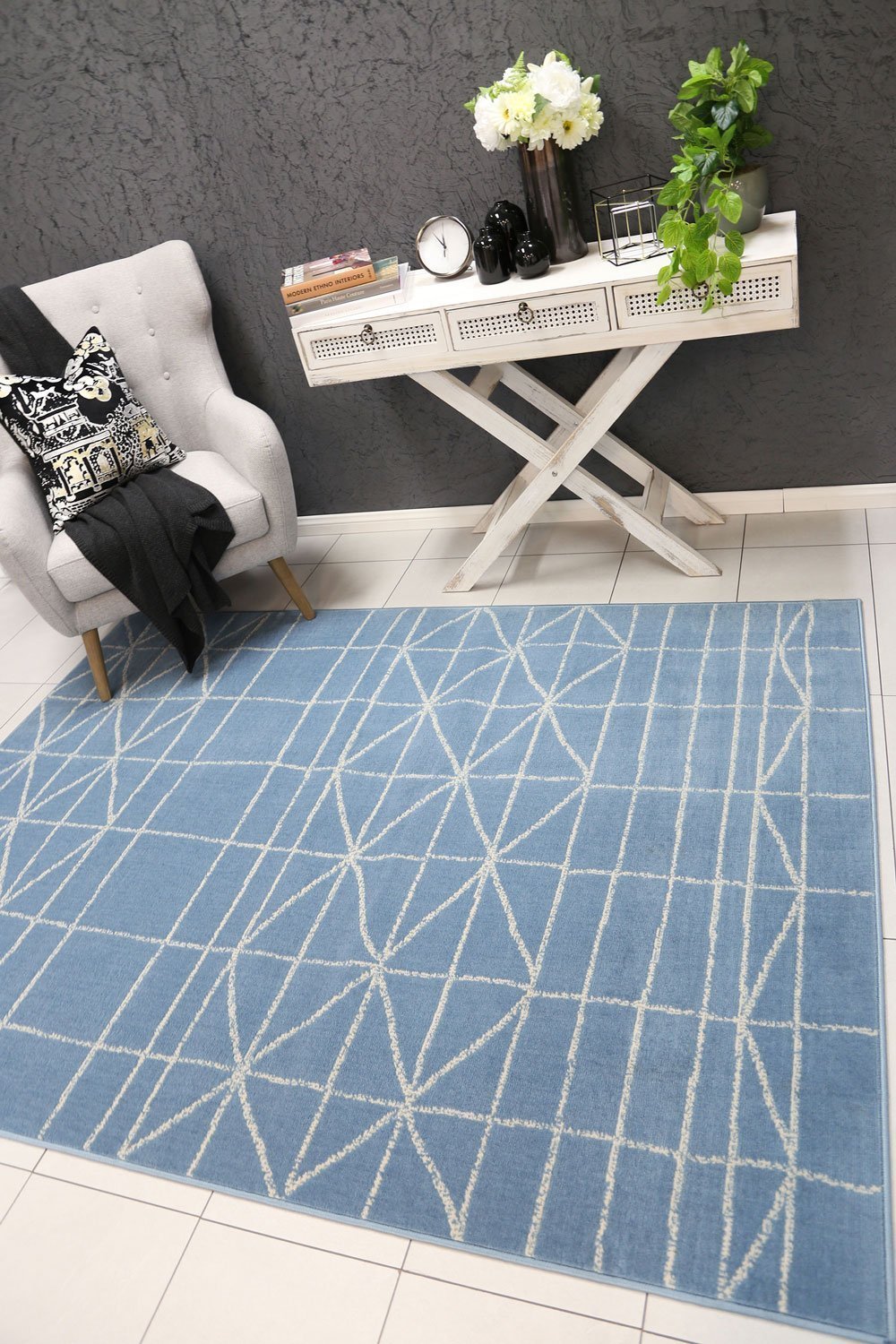 Blue Elise Sketch Rug - Nova Rugs