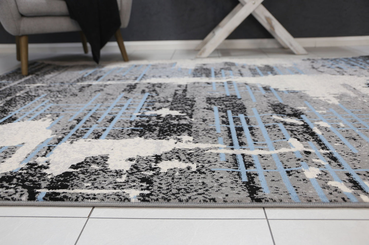 Blue & Grey Elise Abstract Rug - Nova Rugs