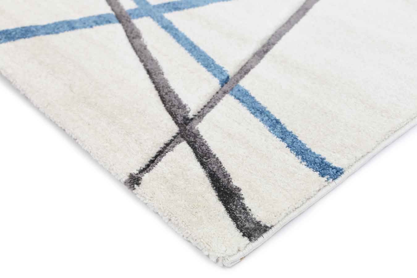 Blue & Grey Harry Abstract Lines Rug - Nova Rugs
