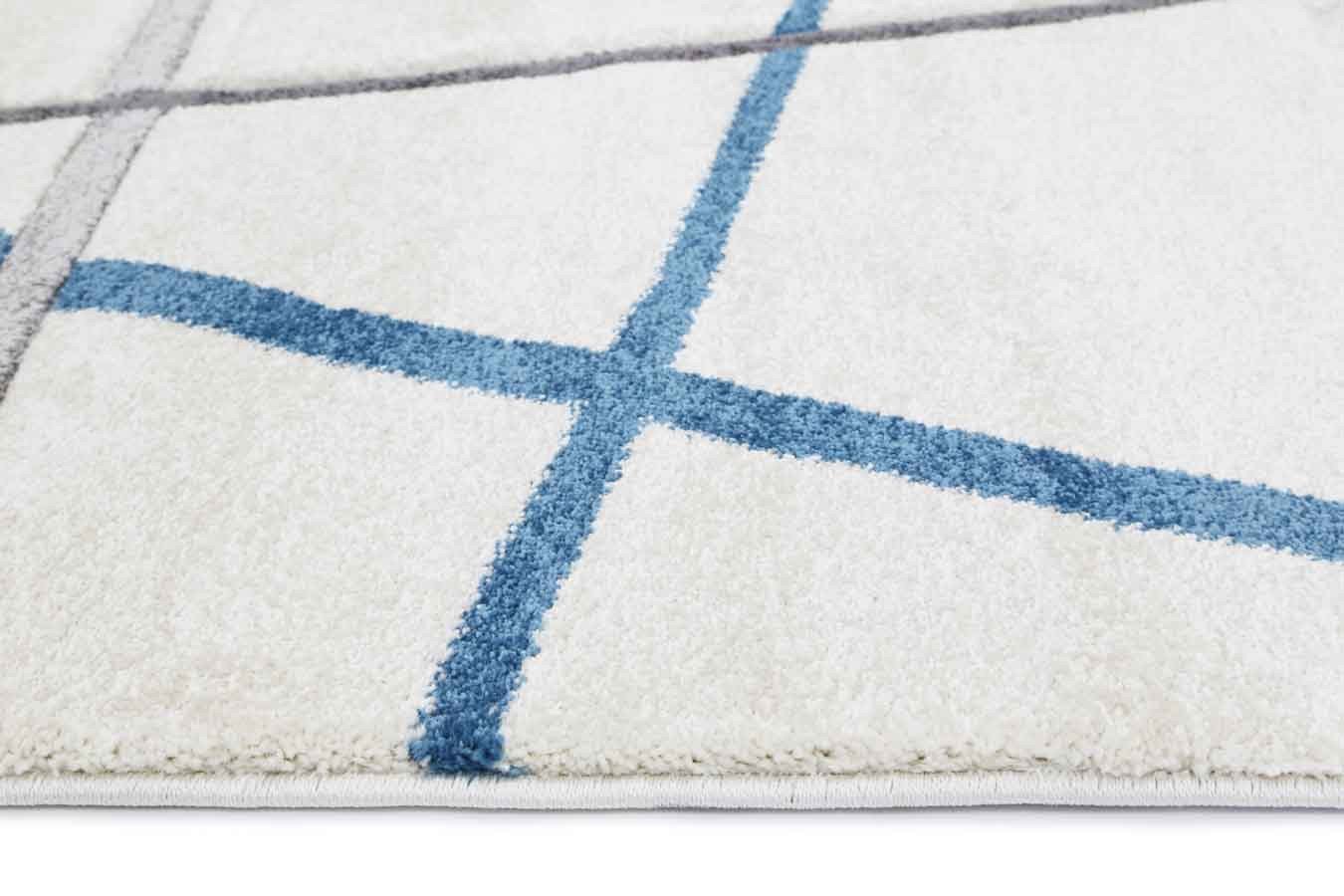 Blue & Grey Harry Abstract Lines Rug - Nova Rugs