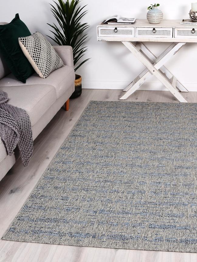 Blue & Grey Polo Sherrie Patio Rug - Nova Rugs