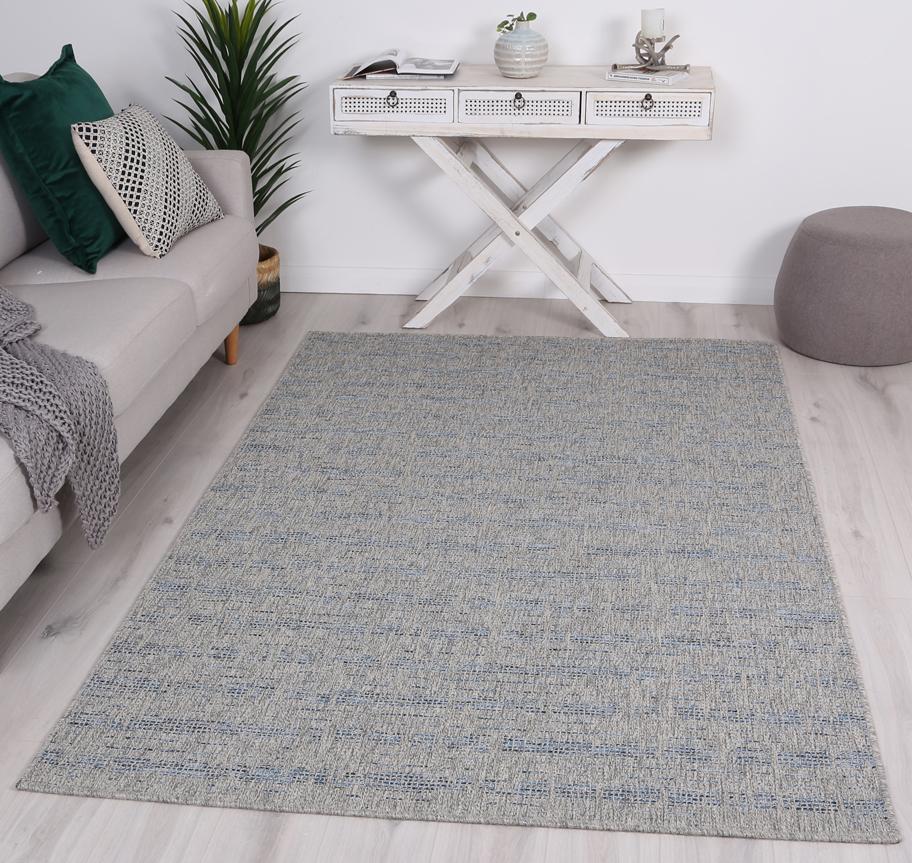 Blue & Grey Polo Sherrie Patio Rug - Nova Rugs