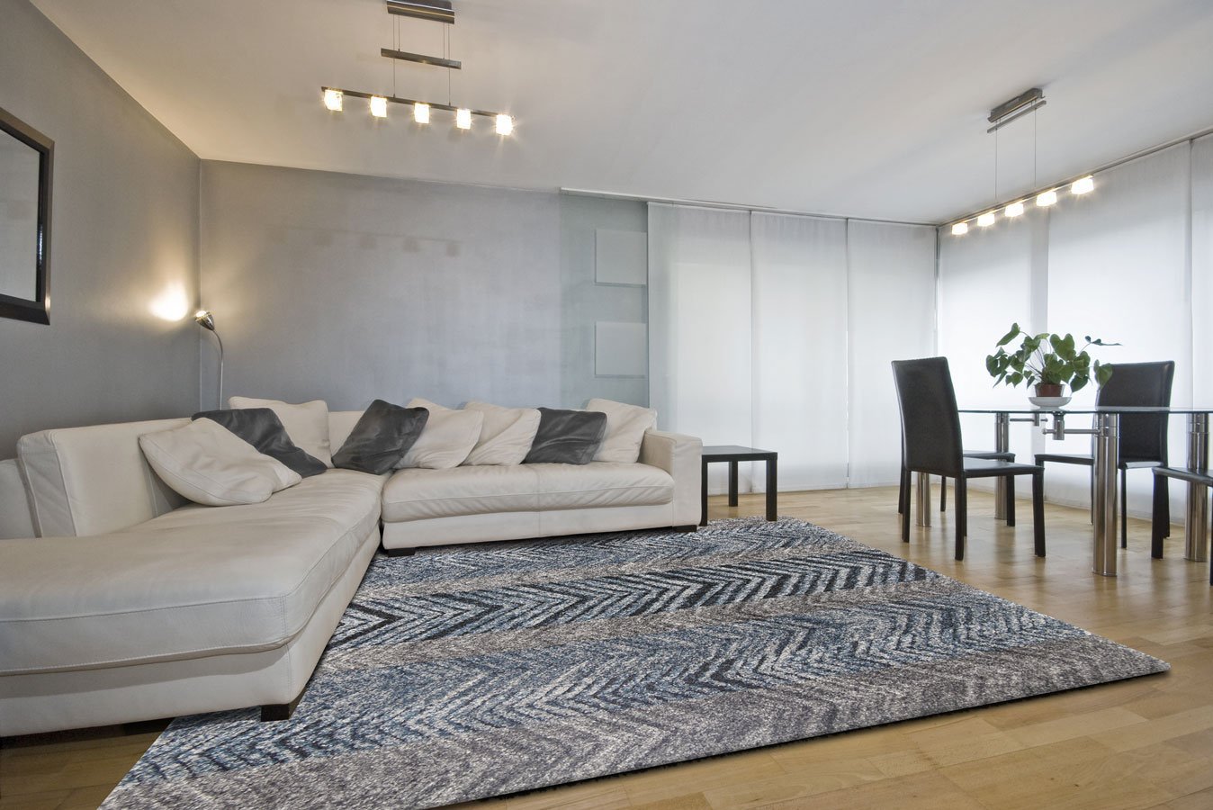 Blue Ivy Chevron Textured Rug - Nova Rugs