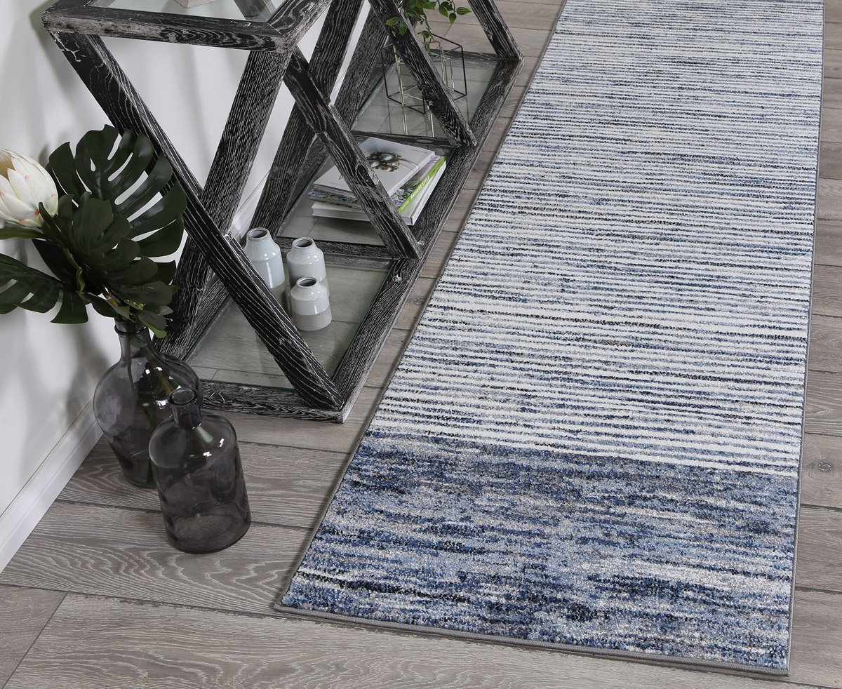 Blue Modern Hampton Power Loomed Rug - Nova Rugs
