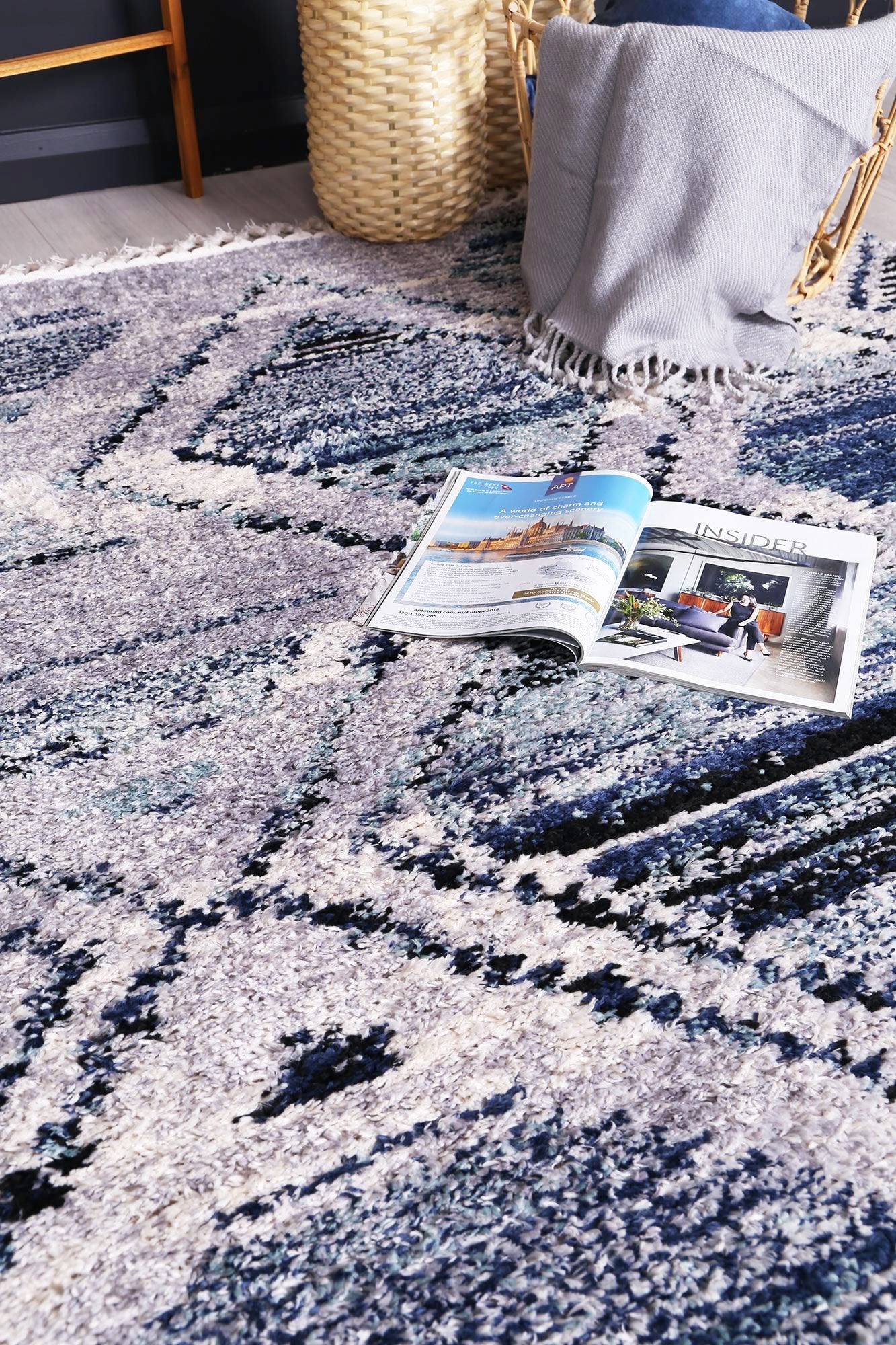 Blue Myk Diamond Rug - Nova Rugs