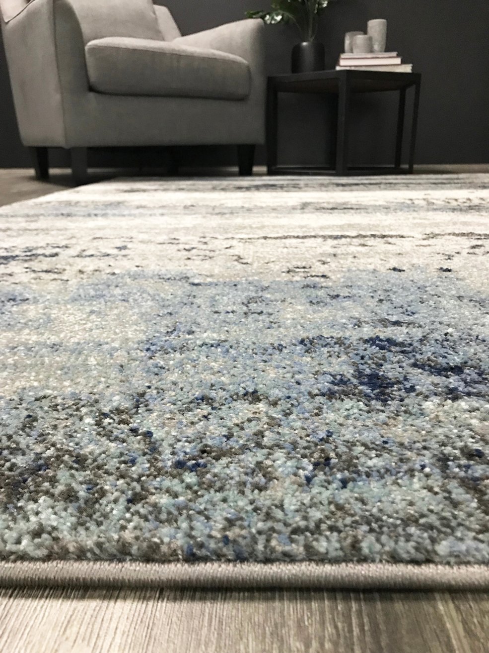 Blue Water Colours Power Loomed Rug - Nova Rugs
