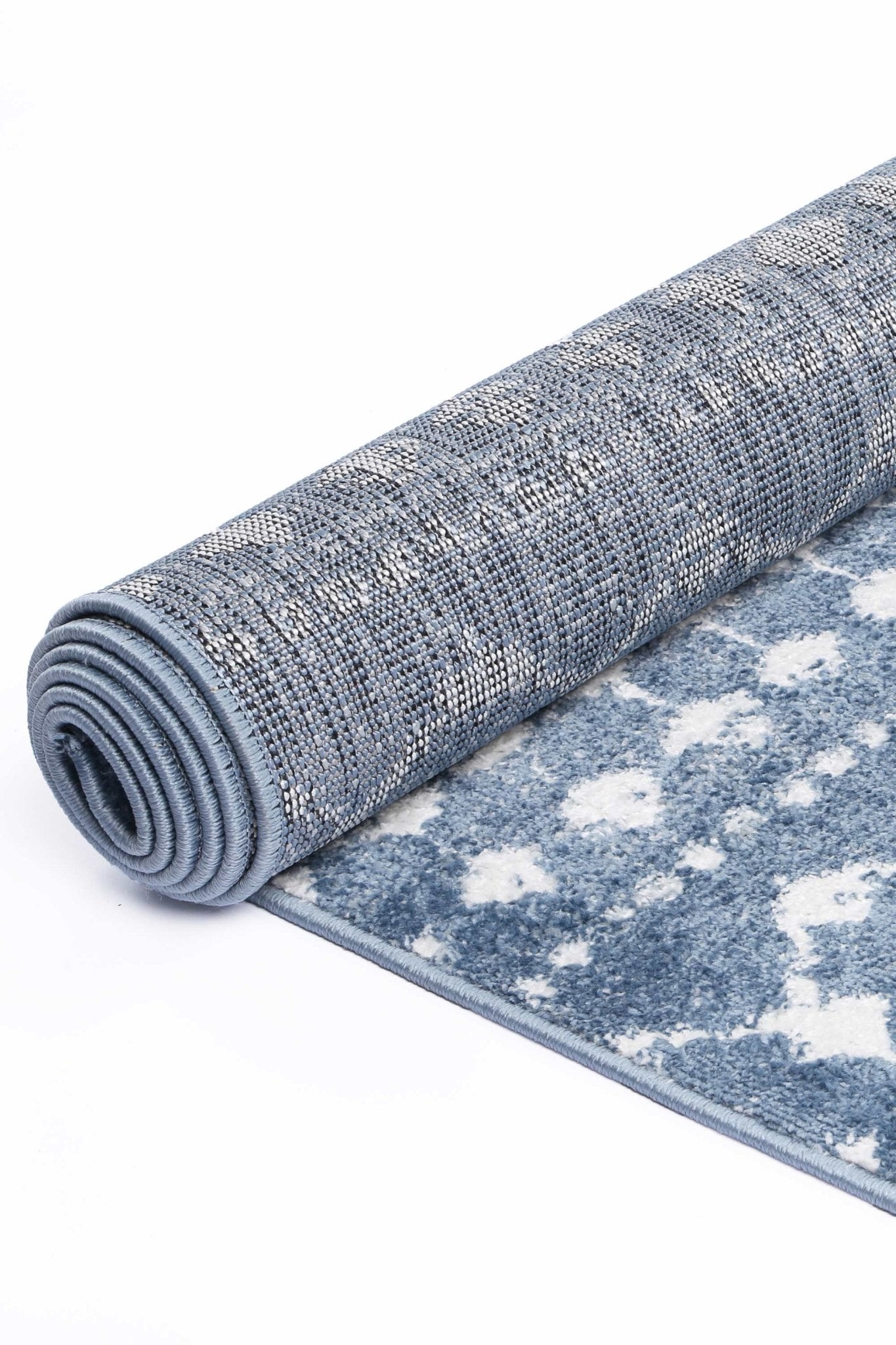 Blue & White Bergen Cennet Power Loomed Rug - Nova Rugs