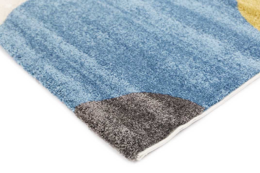 Blue & Yellow Harry Circle Bubble Rug - Nova Rugs