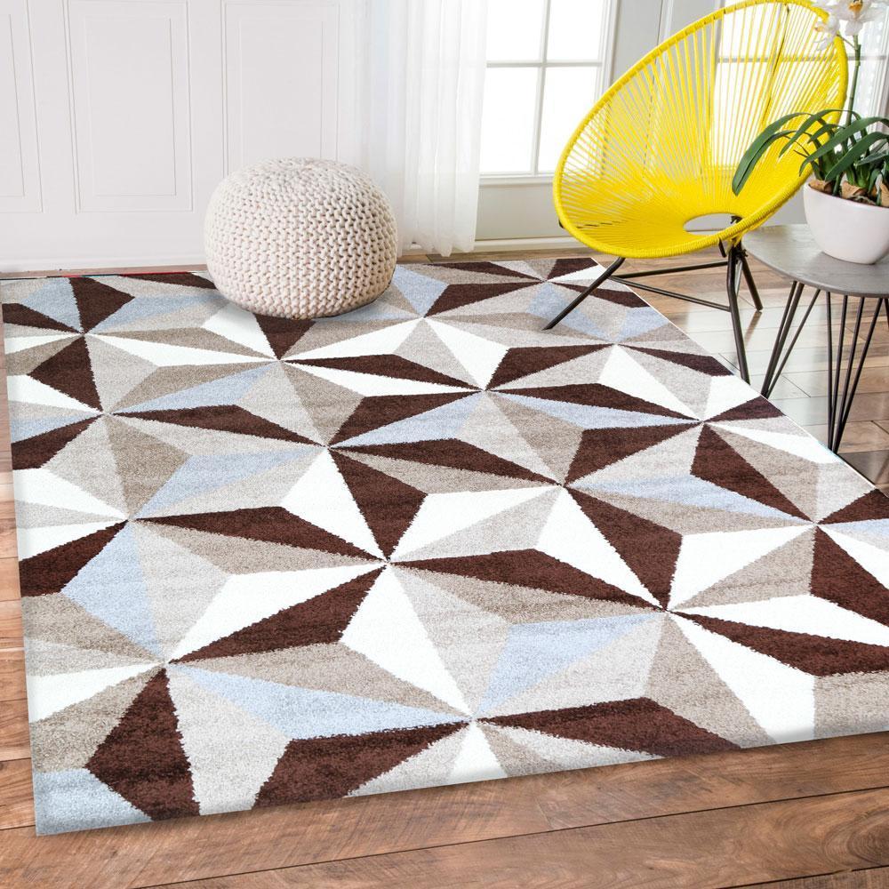 Brown Pablo Geometric Rug - Nova Rugs