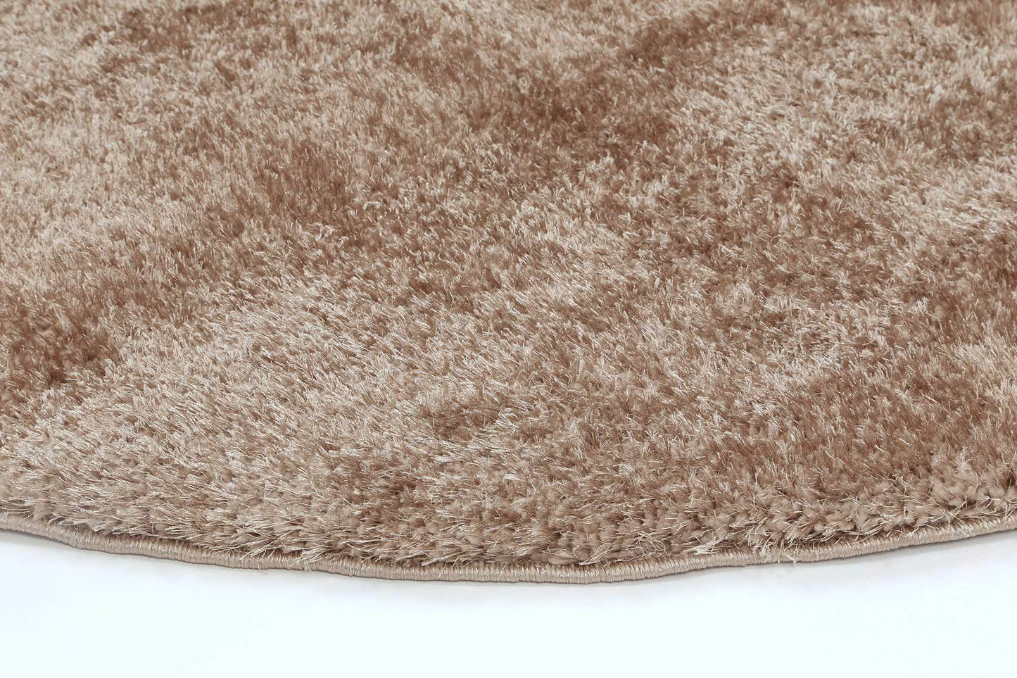 Camel Eden Soft Shag Round Rug - Nova Rugs