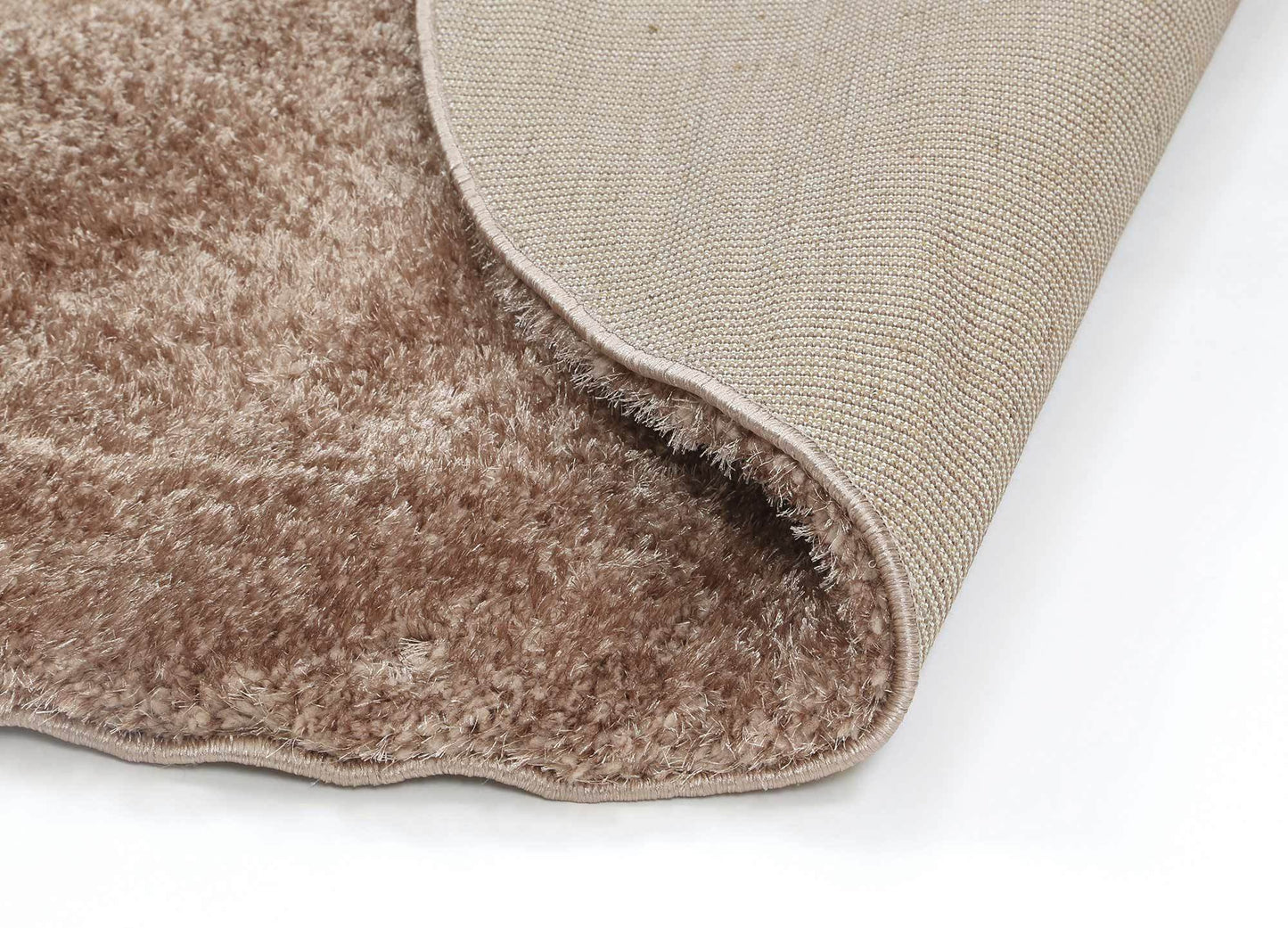 Camel Eden Soft Shag Round Rug - Nova Rugs